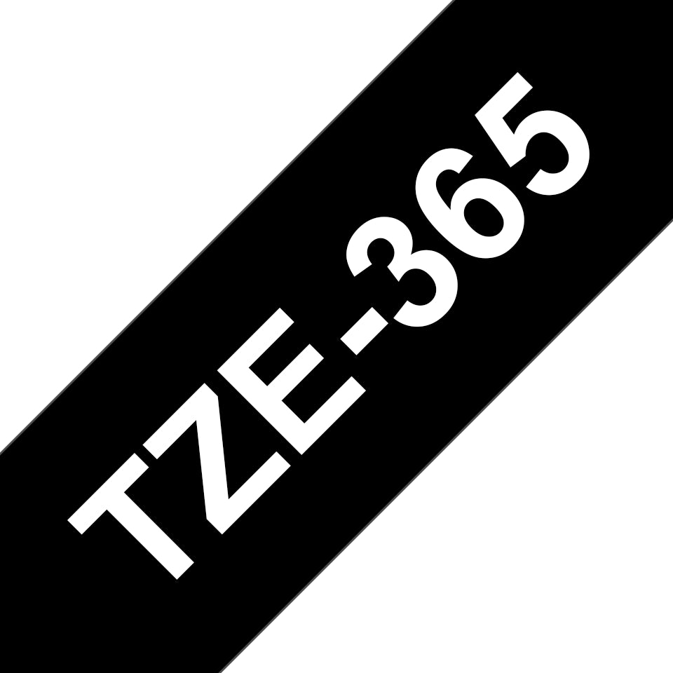 Ptouch Brother TZe-365 Schriftband – Schwarz auf Weiss – 44 mm × 8 m, laminiert – für Brother P-touch