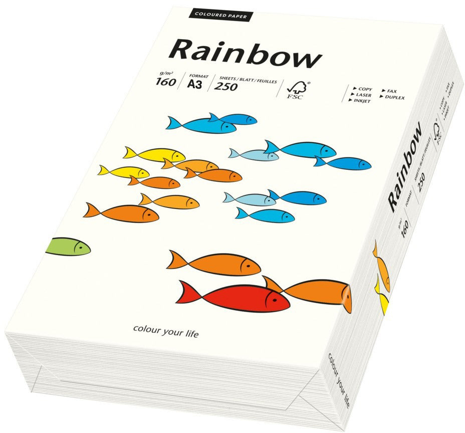 Rainbow Kopierpapier Naturweiss – A3, 160 g/m², 250 Blatt
