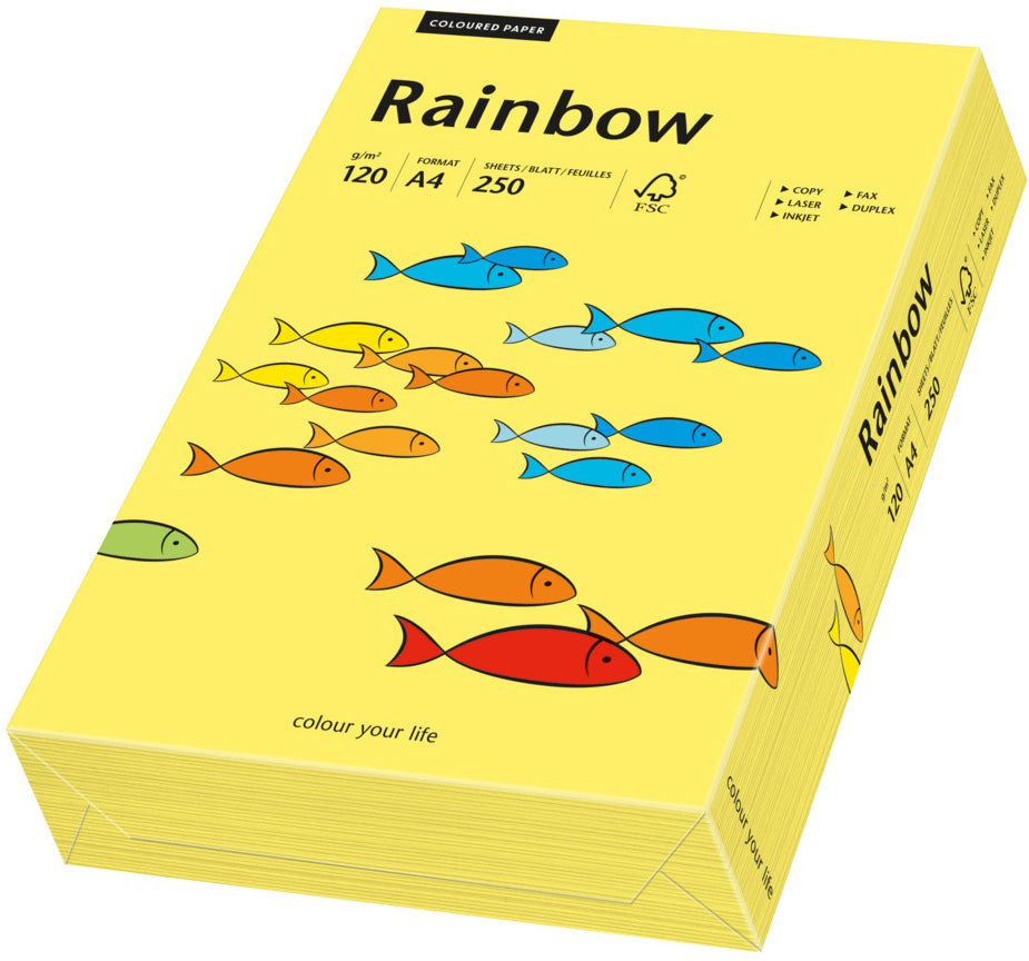 Rainbow Farbiges Kopierpapier Gelb – A4, 120 g/m²