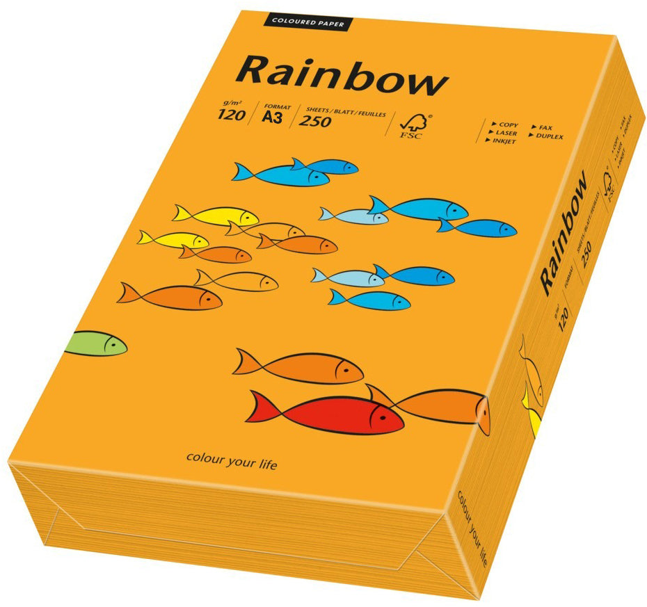 Rainbow Farbiges Kopierpapier Orange – A3, 120 g/m², 250 Blatt