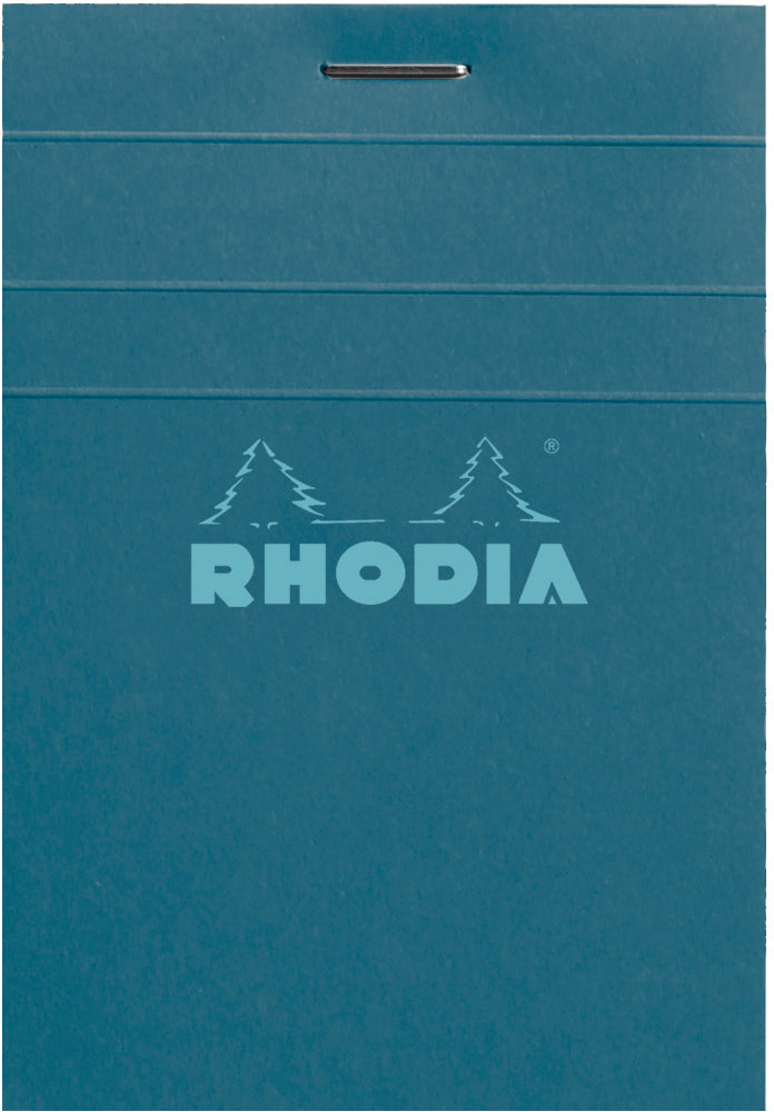 Rhodia Notizblock – A7 – kopfseitige Heftung, mikroperforiert, Papprücken, wasserdichter Deckel, grün, FSC