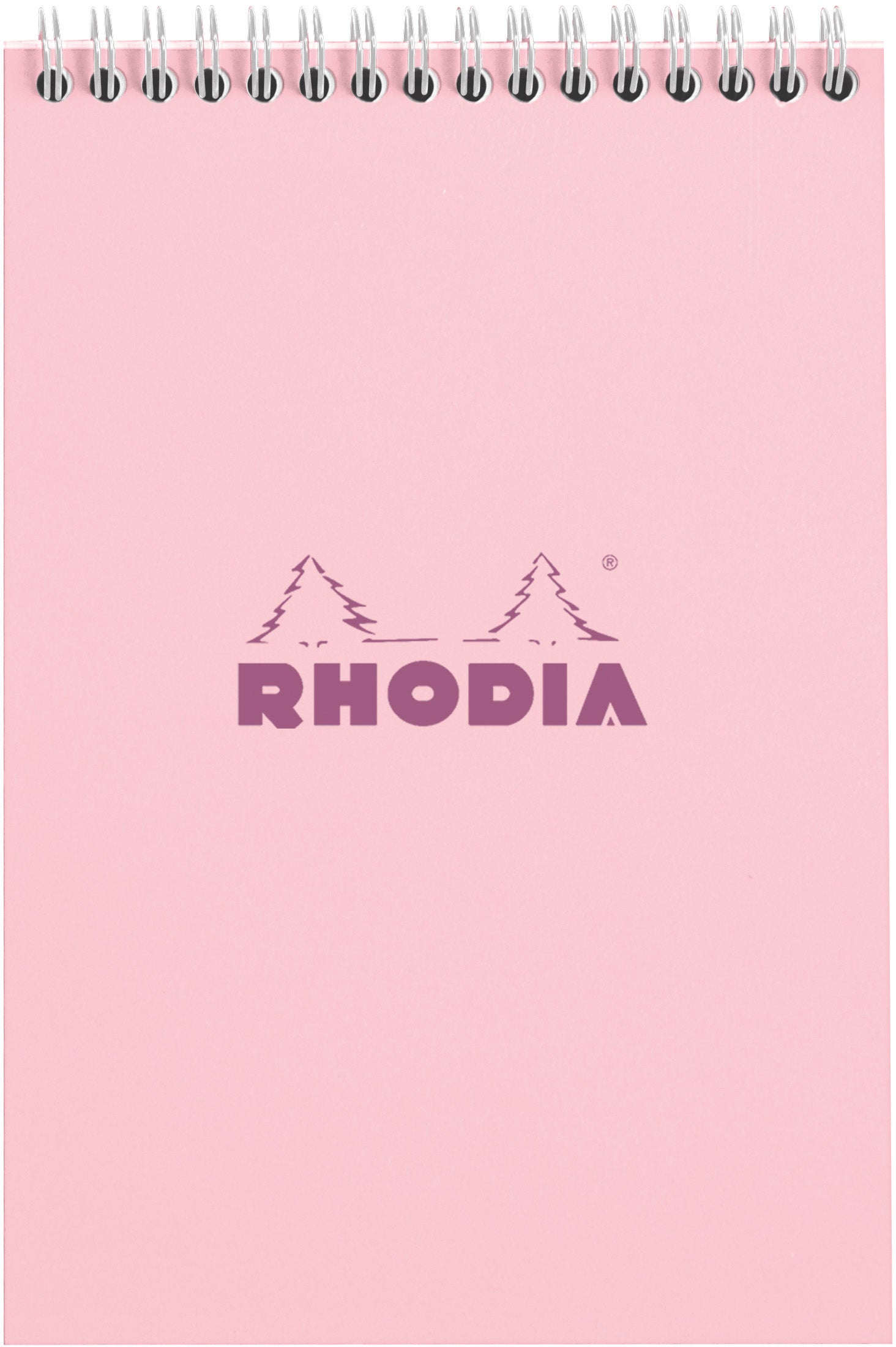 Rhodia Spiralbuch – A5 – 80 Blatt – 80 g/m² – Doppelspirale, mikroperforiert, stabiler Papprücken, rosa, FSC
