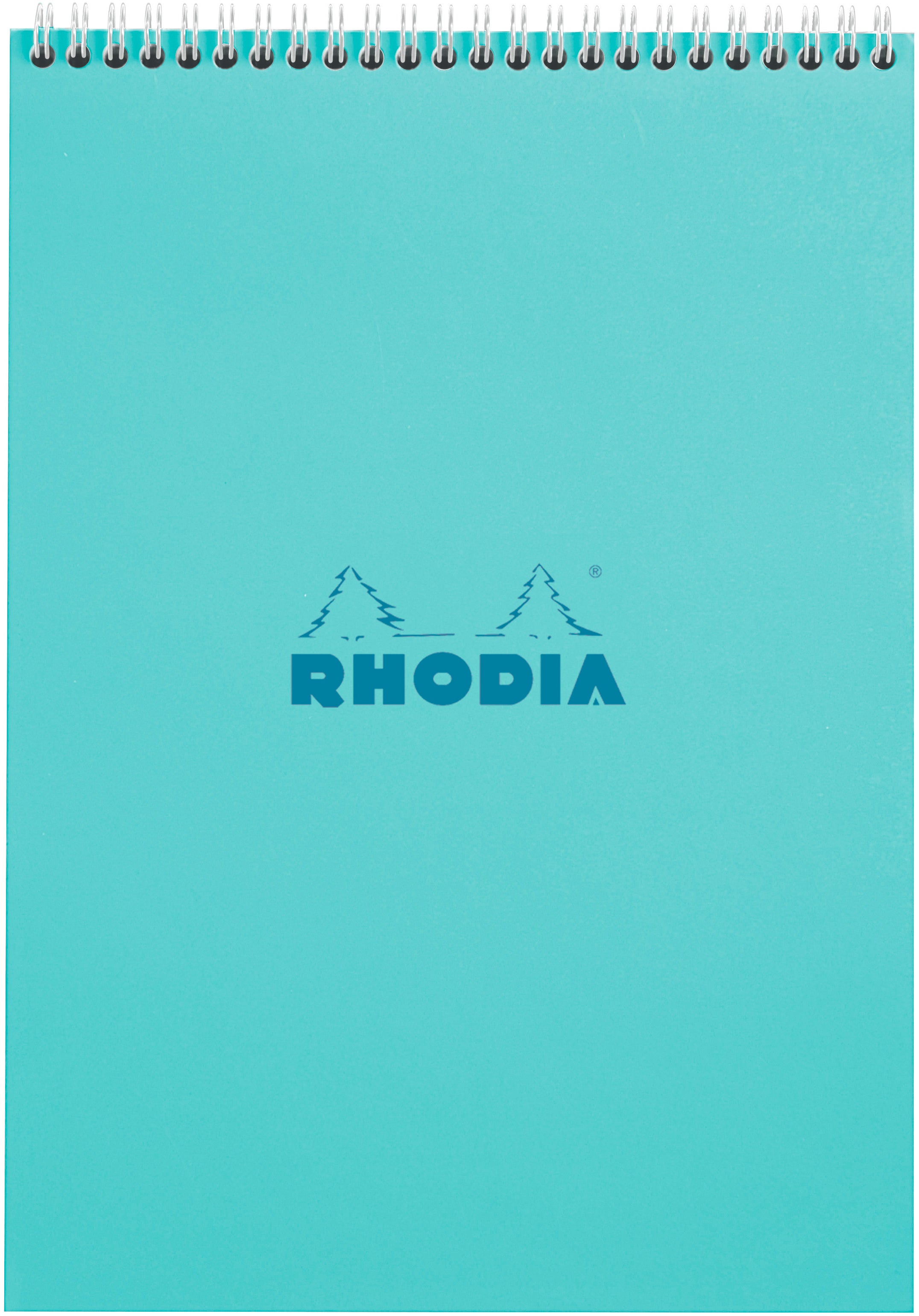 Rhodia Notizblock – A4 – 80 Blatt – 80 g/m² – Doppelspirale, mikroperforiert, Papprücken – blau – FSC