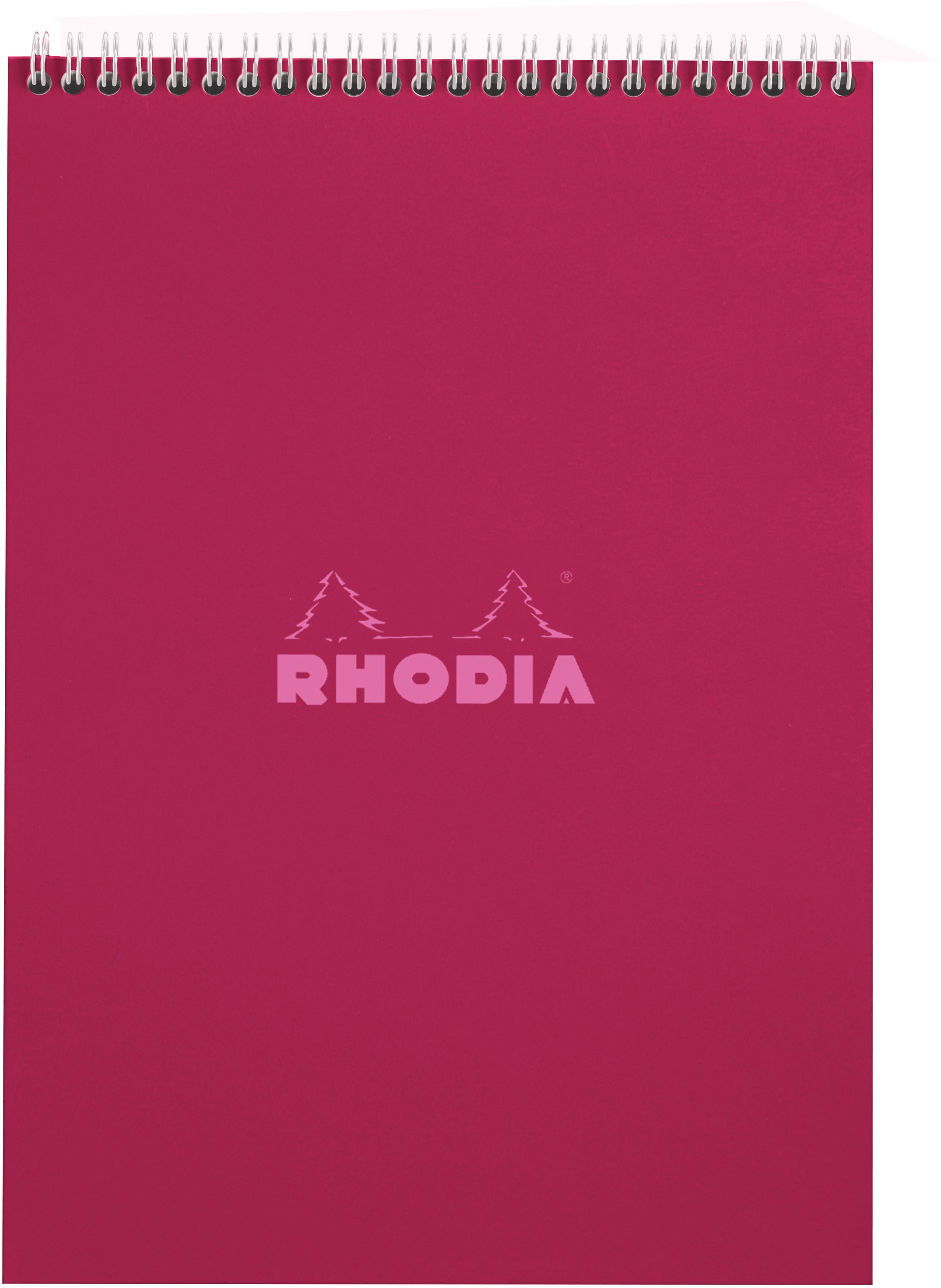 Rhodia Spiralbuch – A4 – 80 Blatt – 80 g/m² – Doppelspirale, mikroperforiert, stabiler Papprücken, rot, FSC
