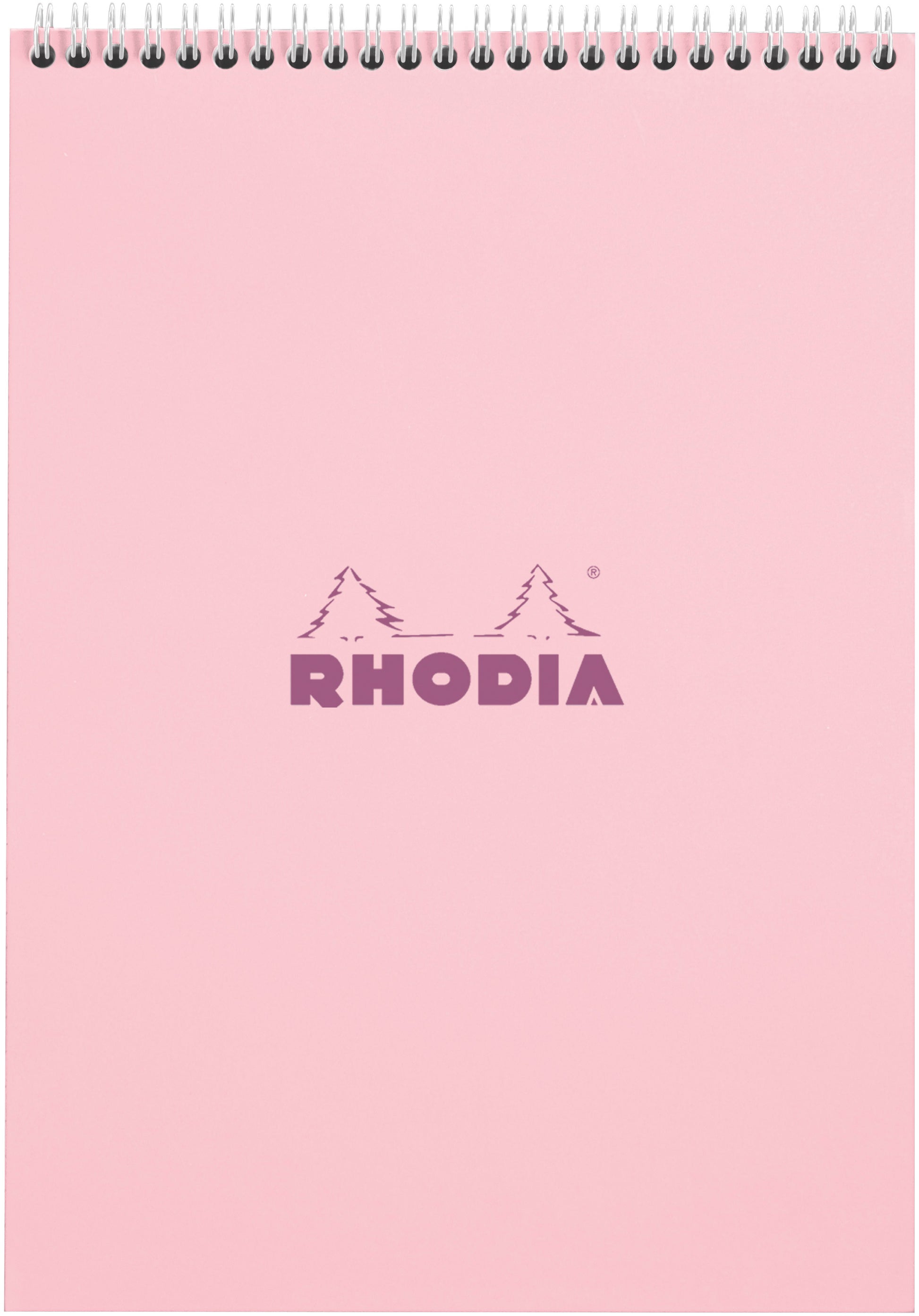 Rhodia Notizblock – A4 – 80 Blatt – 80 g/m² – Doppelspirale, mikroperforiert, stabiler Papprücken, rosa, FSC