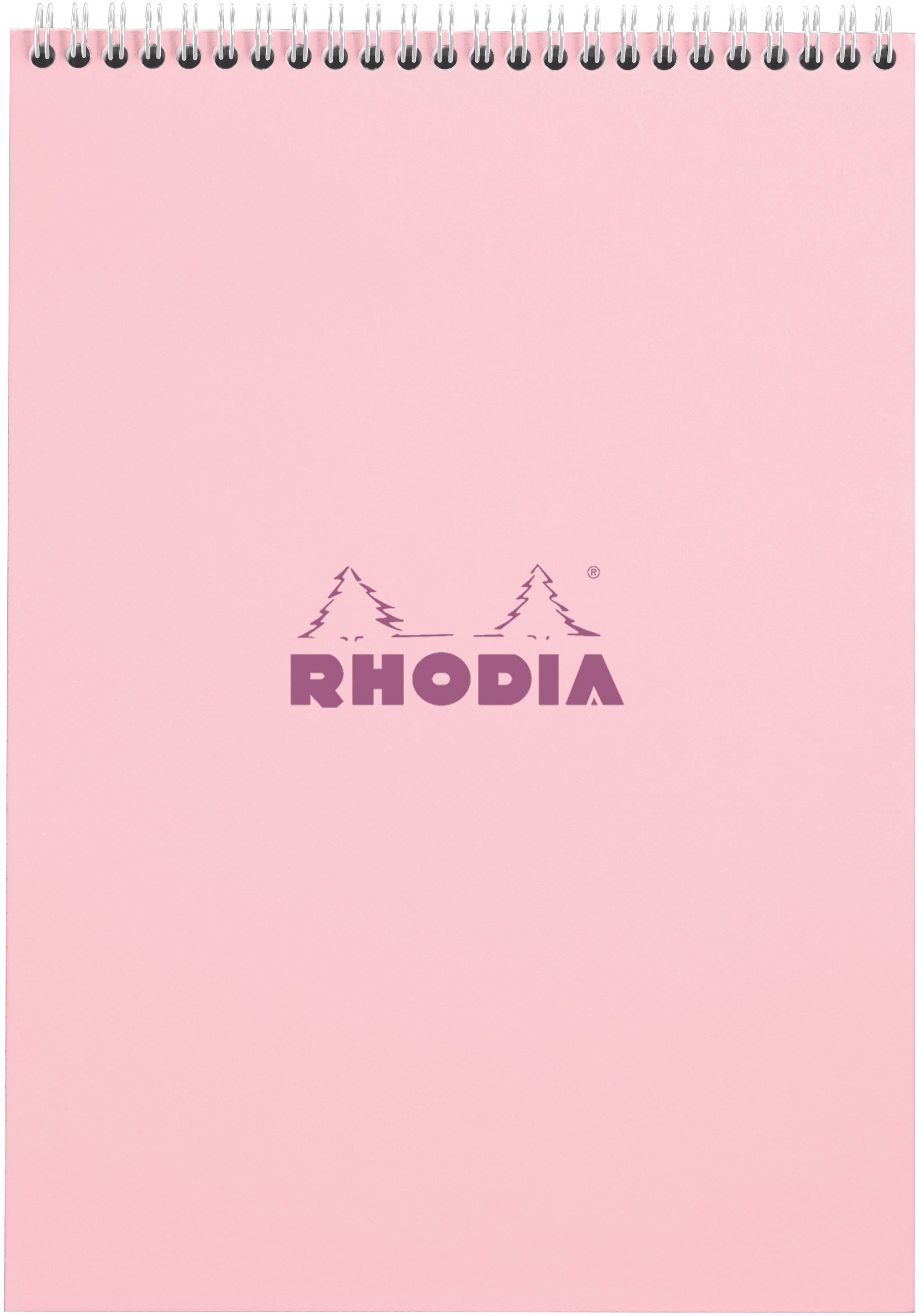Rhodia Notizblock – A4 – 80 Blatt – 80 g/m² – Doppelspirale, mikroperforiert, stabiler Papprücken, rosa, FSC