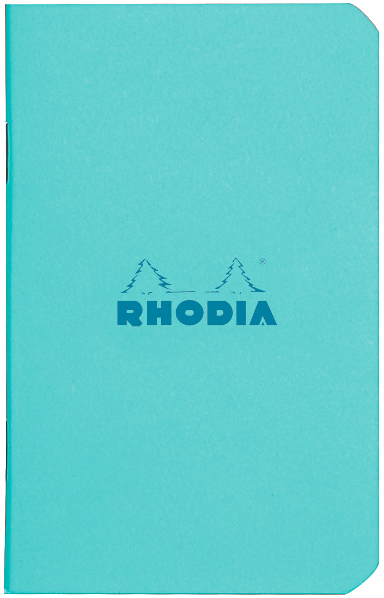 Rhodia Couleurs Notizheft – A7 – kariert – 80 Blatt – 80 g/m² – geheftet, wasserfester Einband, blau, FSC