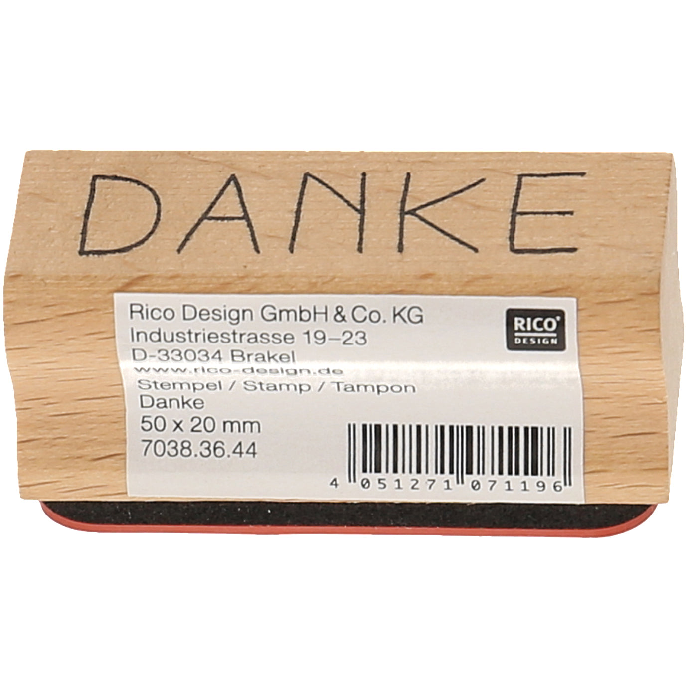 Rico design Stempel – Danke – Holz – 50 × 25 mm