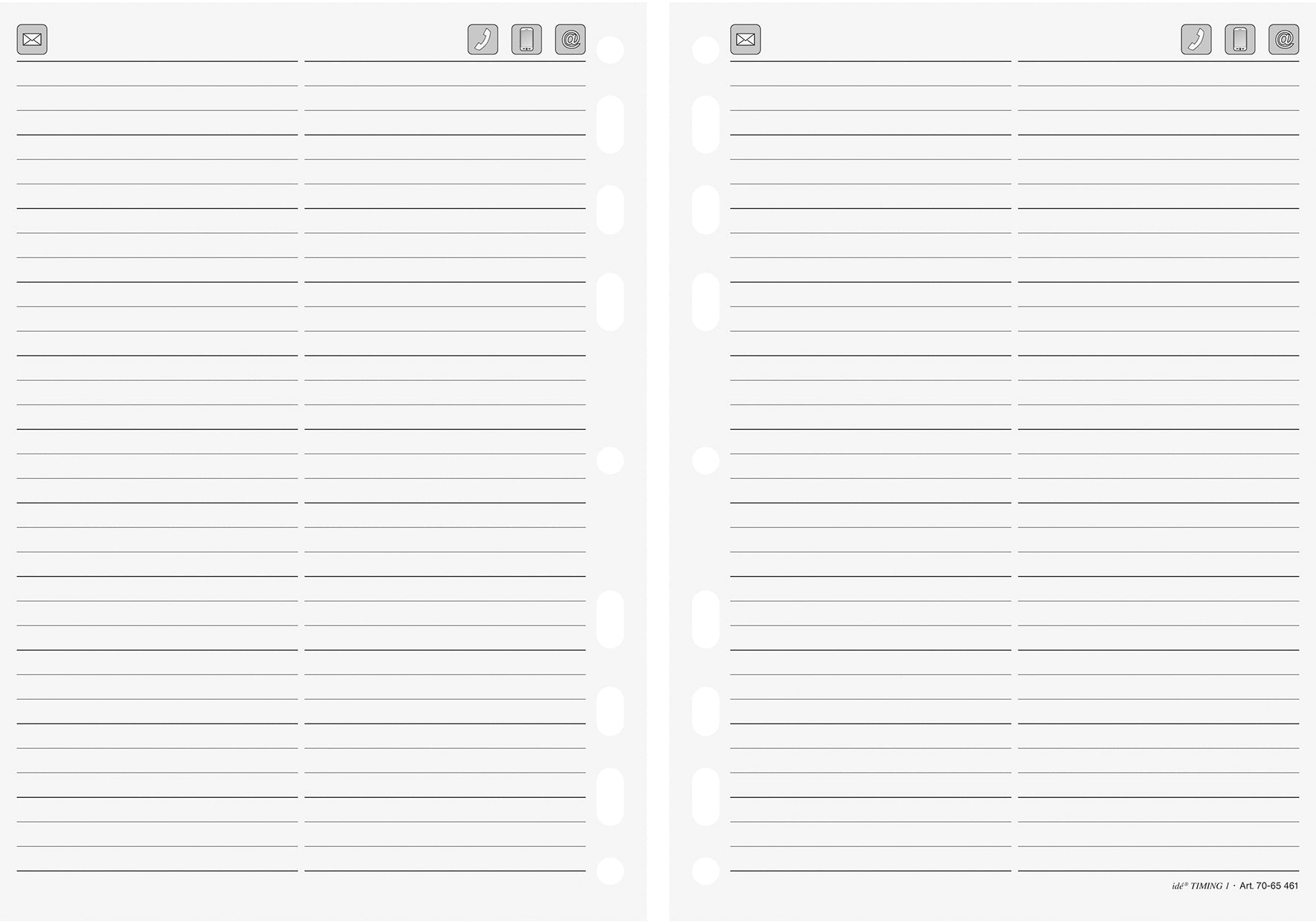 Ridoide Timing 3 Adressenregister 7,6 × 13,0 cm – für Timing 3