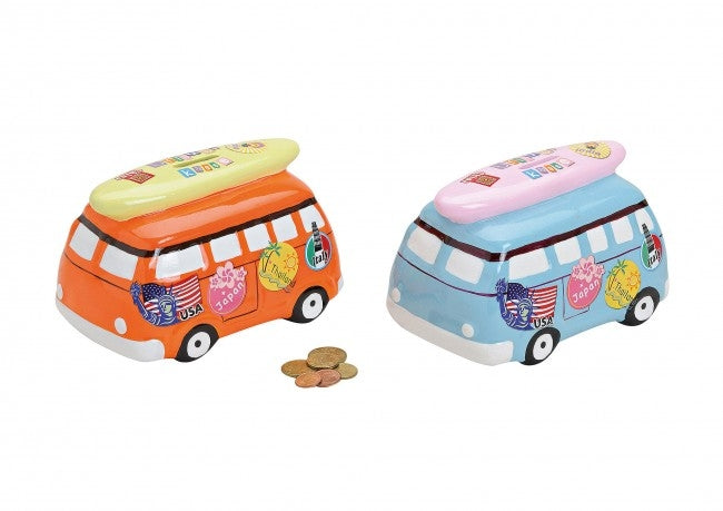ROOST Sparkasse Auto Urlaub Spardose – mehrfarbig – 13,5 × 12,2 × 18,5 cm