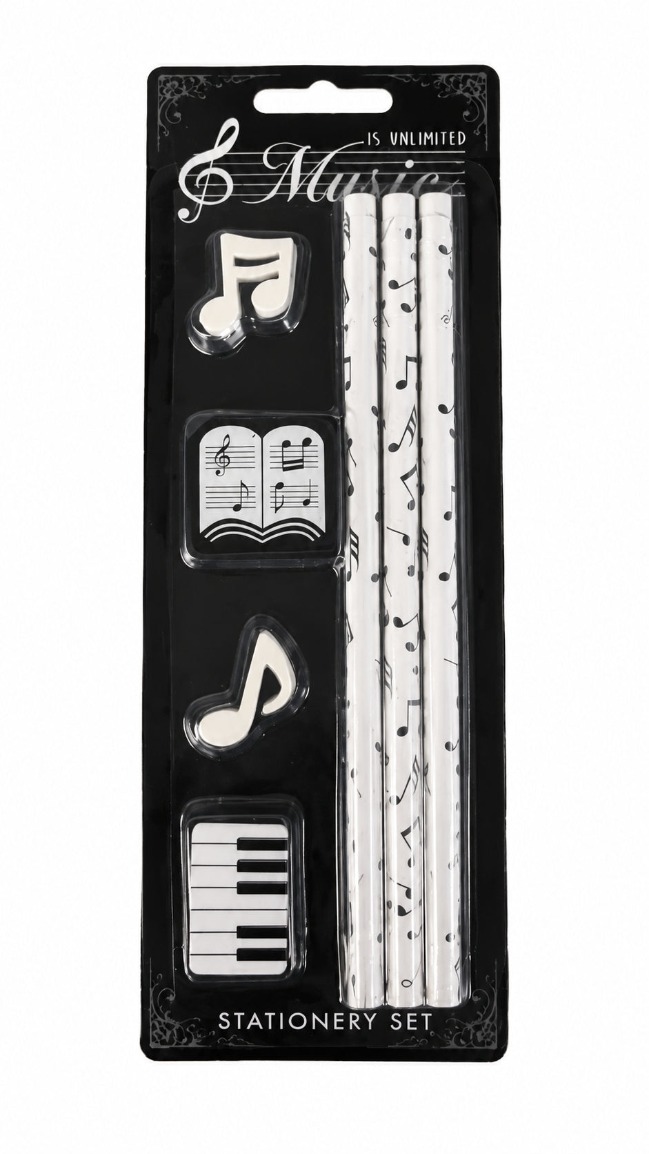 ROOST Schreibset MUST-004 Musical – mit Bleistift, Radierer, Spitzer