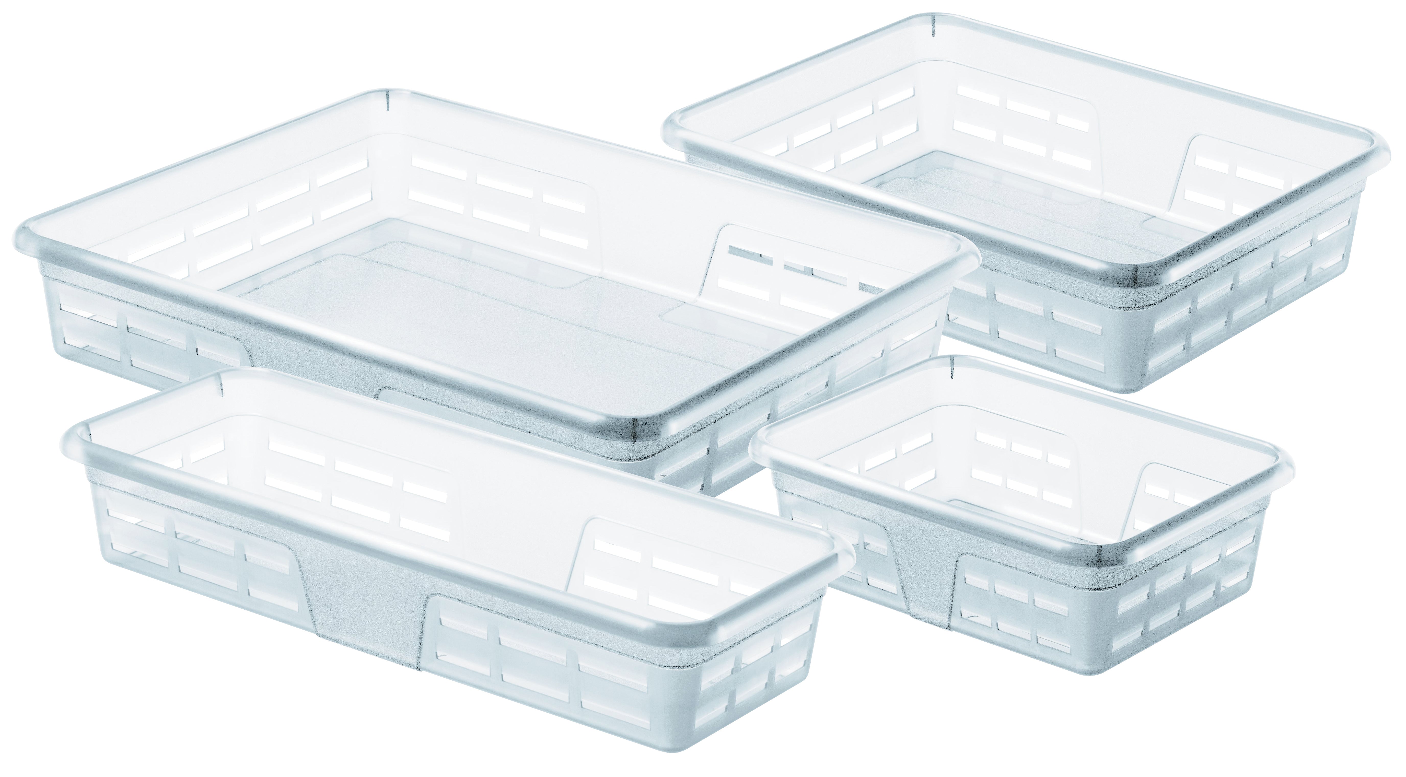 Rotho Graphix Ablageschale – für A5, transparent, Kunststoff, B 195 × H 63 × T 260 mm