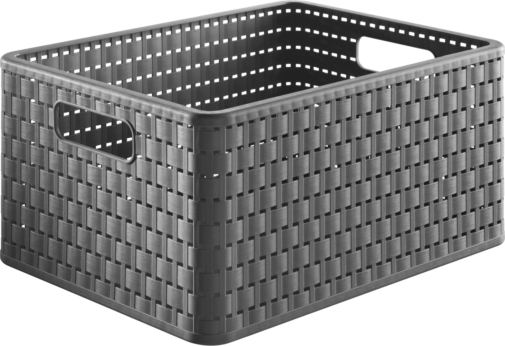 Rotho Country Aufbewahrungskorb 18 l (ohne Deckel) – Kunststoff – grau – für A4 – 278 × 191 × 368 mm