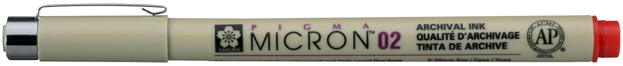 Sakura Pigma Micron Fineliner – 0,3 mm, rot, wasserfest