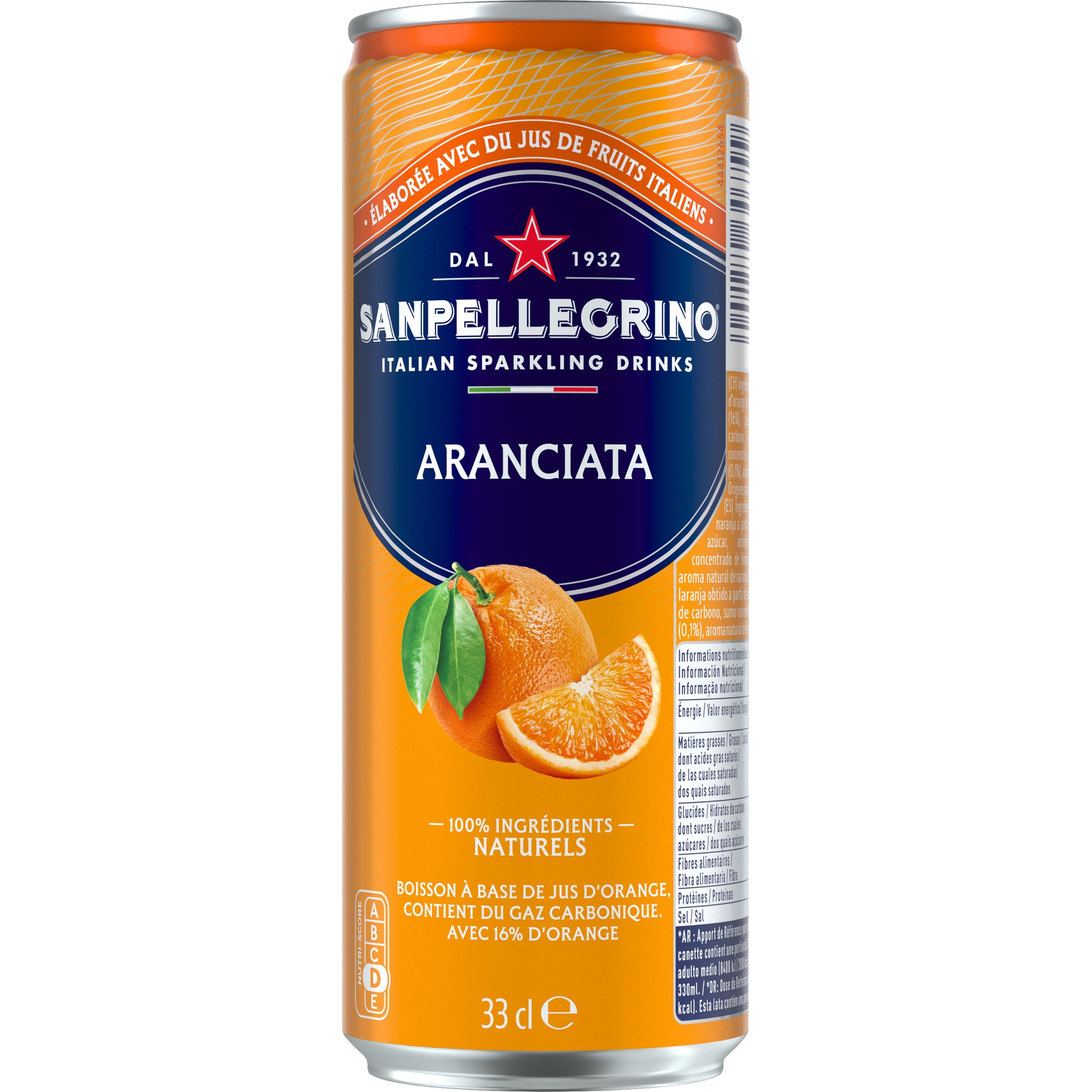 San Pellegrino Limonade Aranciata, Orange – 6 × 3,3 dl