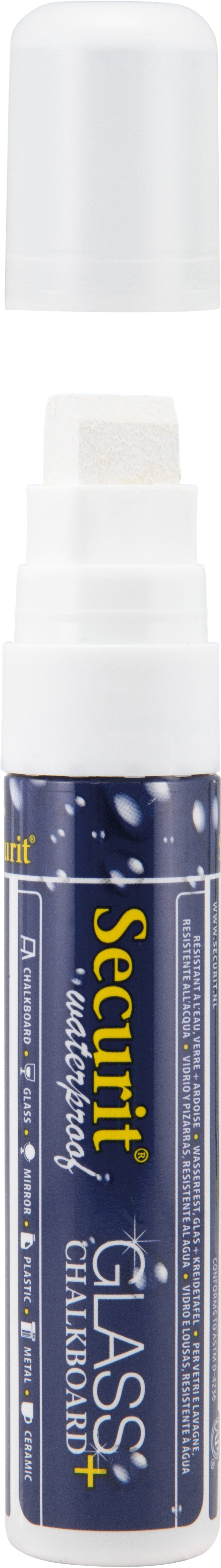 Securit SMA820-WT Kreidemarker – 7–15 mm – Weiss, für Tafel/Glas/Metall