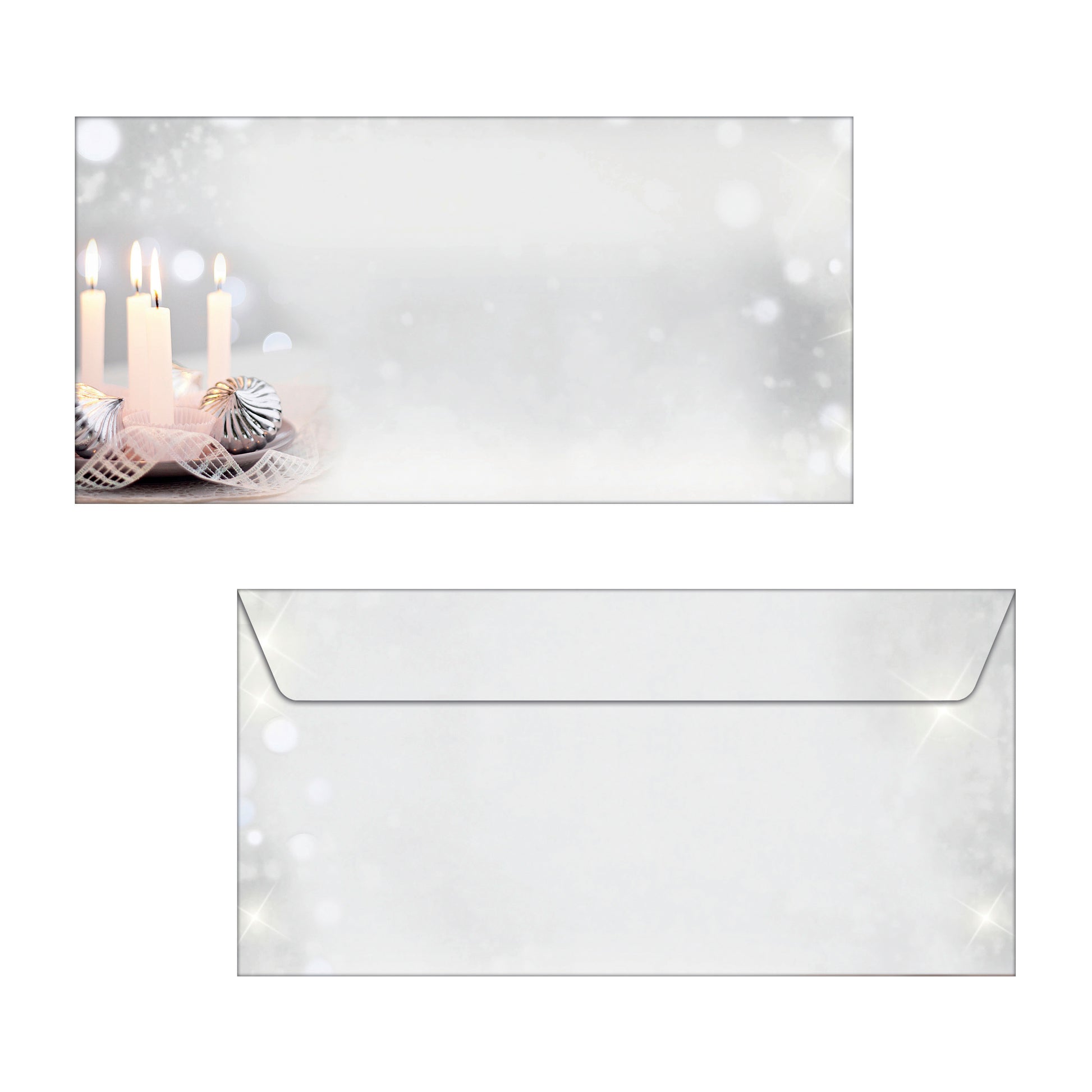 Sigel Weihnachts-Couvert C5/6 Weihnachtsstille, mehrfarbig, nassklebend, 90 g/m² – 50 Stk.