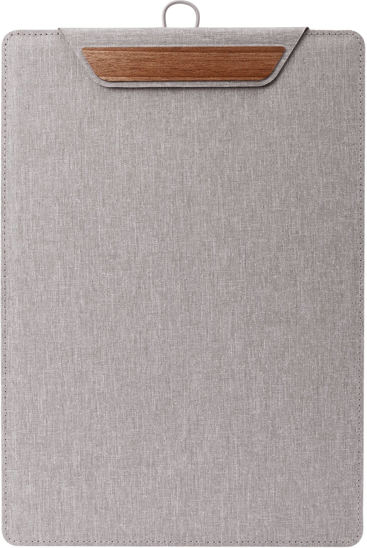 Sigel Klemmbrett 230 × 330 mm – rPET, Walnussholz-Einsatz – Hellgrau/Braun – mit Aufhängeöse – bis 20 Blatt