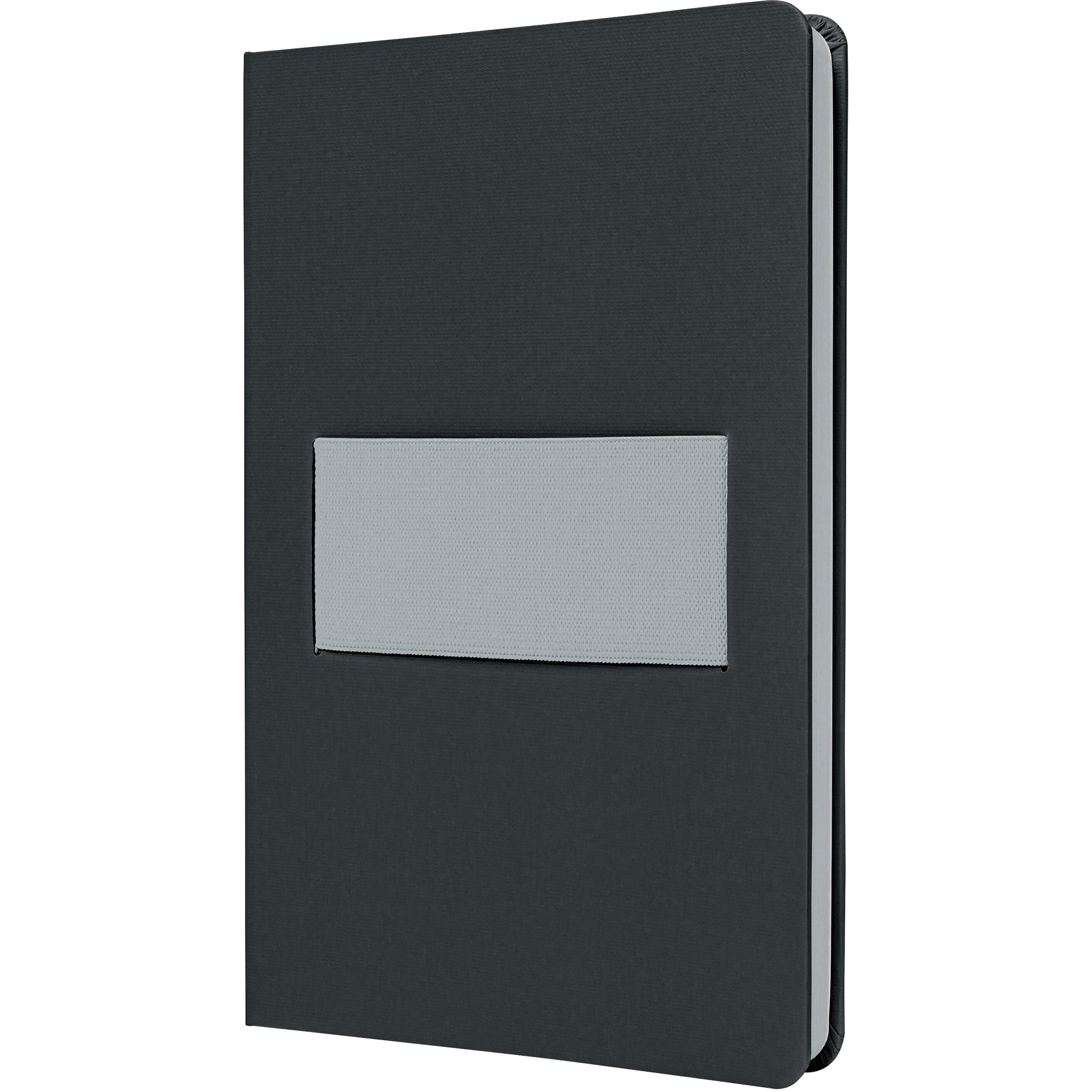 Sigel Linescape Notizbuch – A5 – kariert – 176 Seiten – Hardcover, Gummiband, vegan, grau, FSC