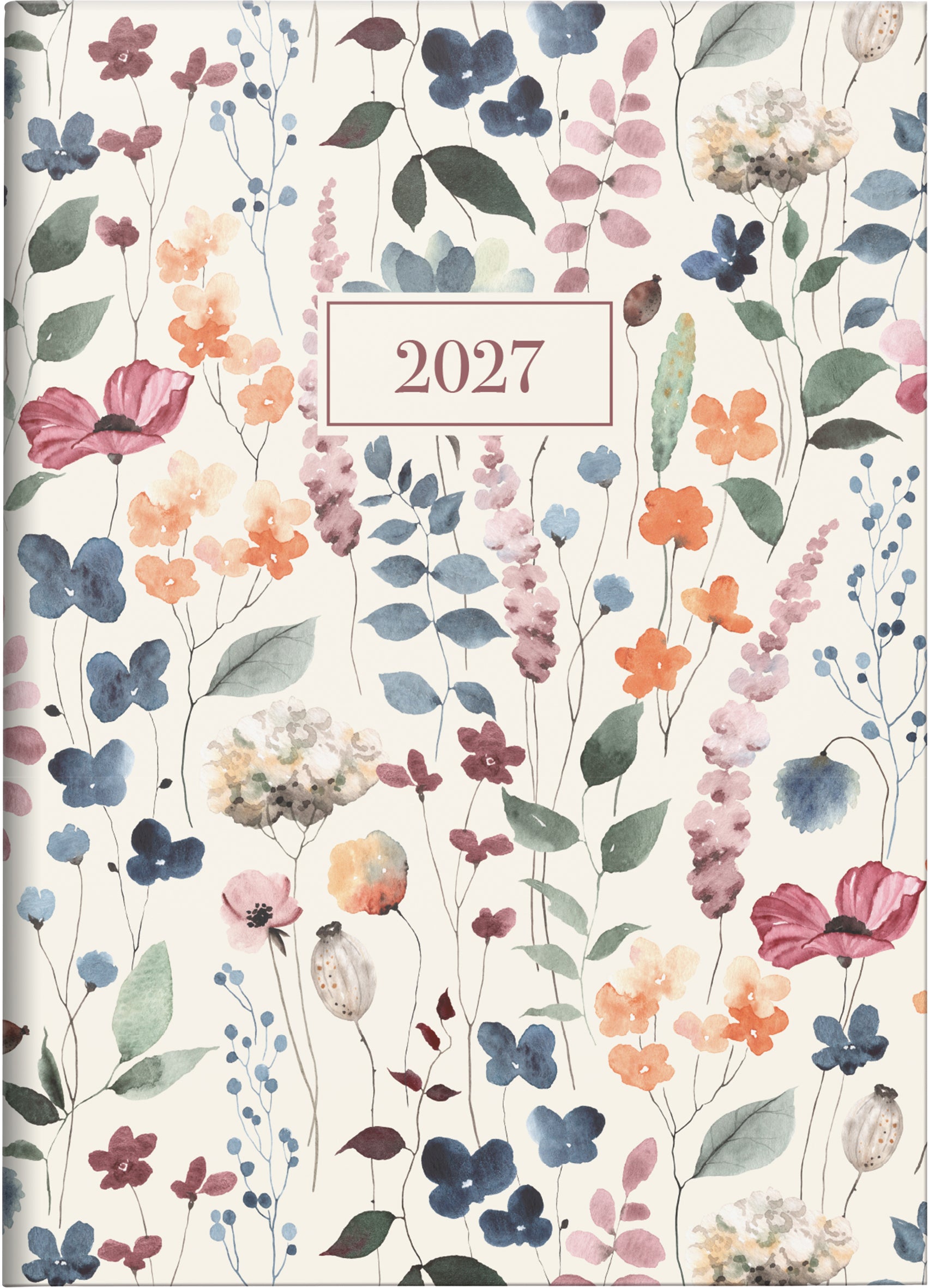 Simplex Linea – Wochenagenda 2027, 1 Woche/2 Seiten, 10 × 14 cm, Softcover, Blume