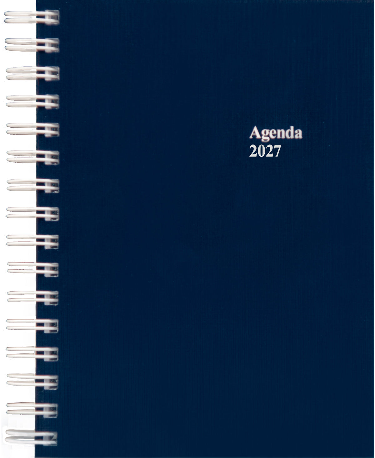 Simplex 75743B5 – Agenda Quotidienne 2027, 1 Jour/1 Page, A5, Reliure Spirale, Multilingue d/f/i/gb, Bleu