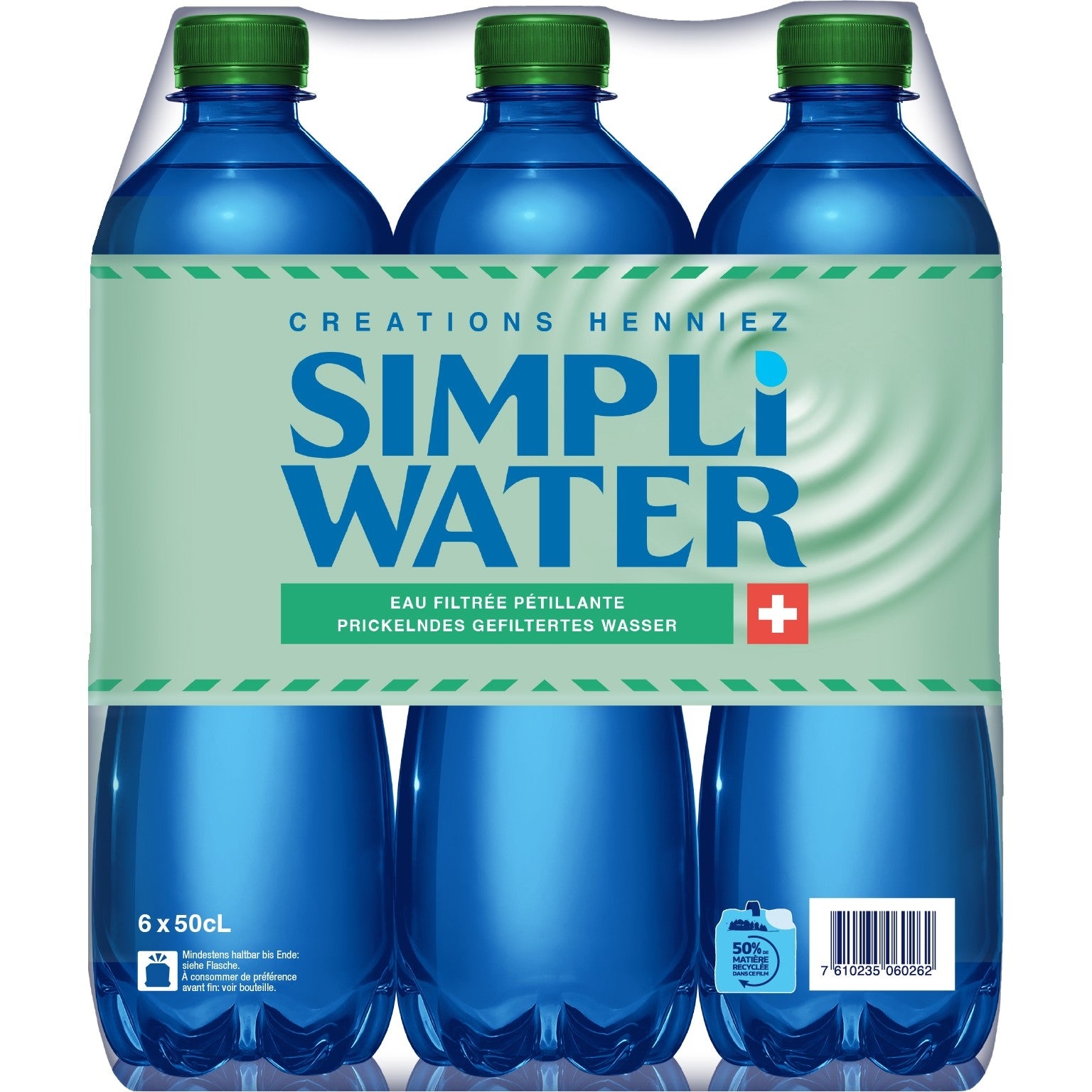 Simpli water Mineralwasser prickelnd – 6 × 50 cl