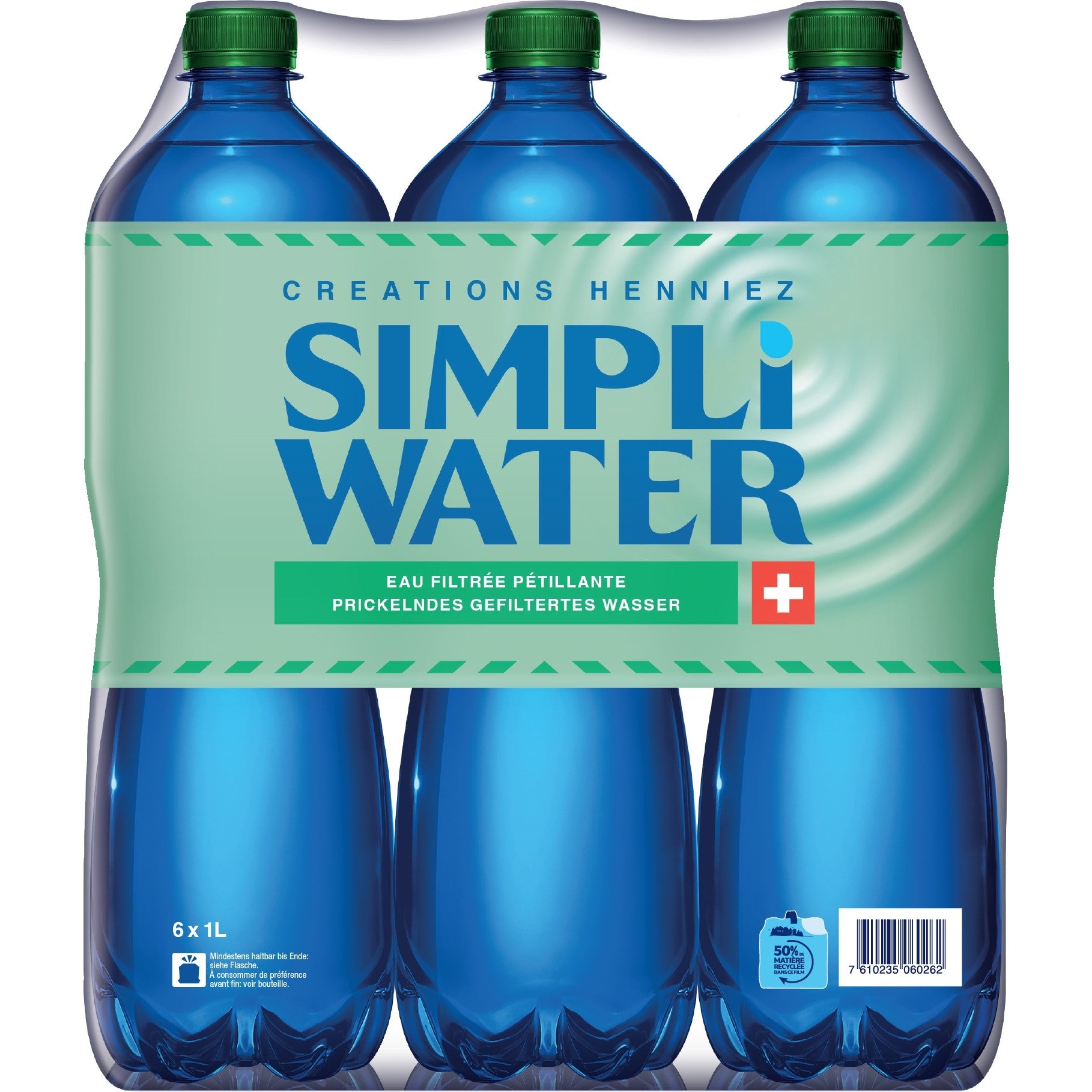 Simpli Water – Mineralwasser prickelnd – 6 × 1 l