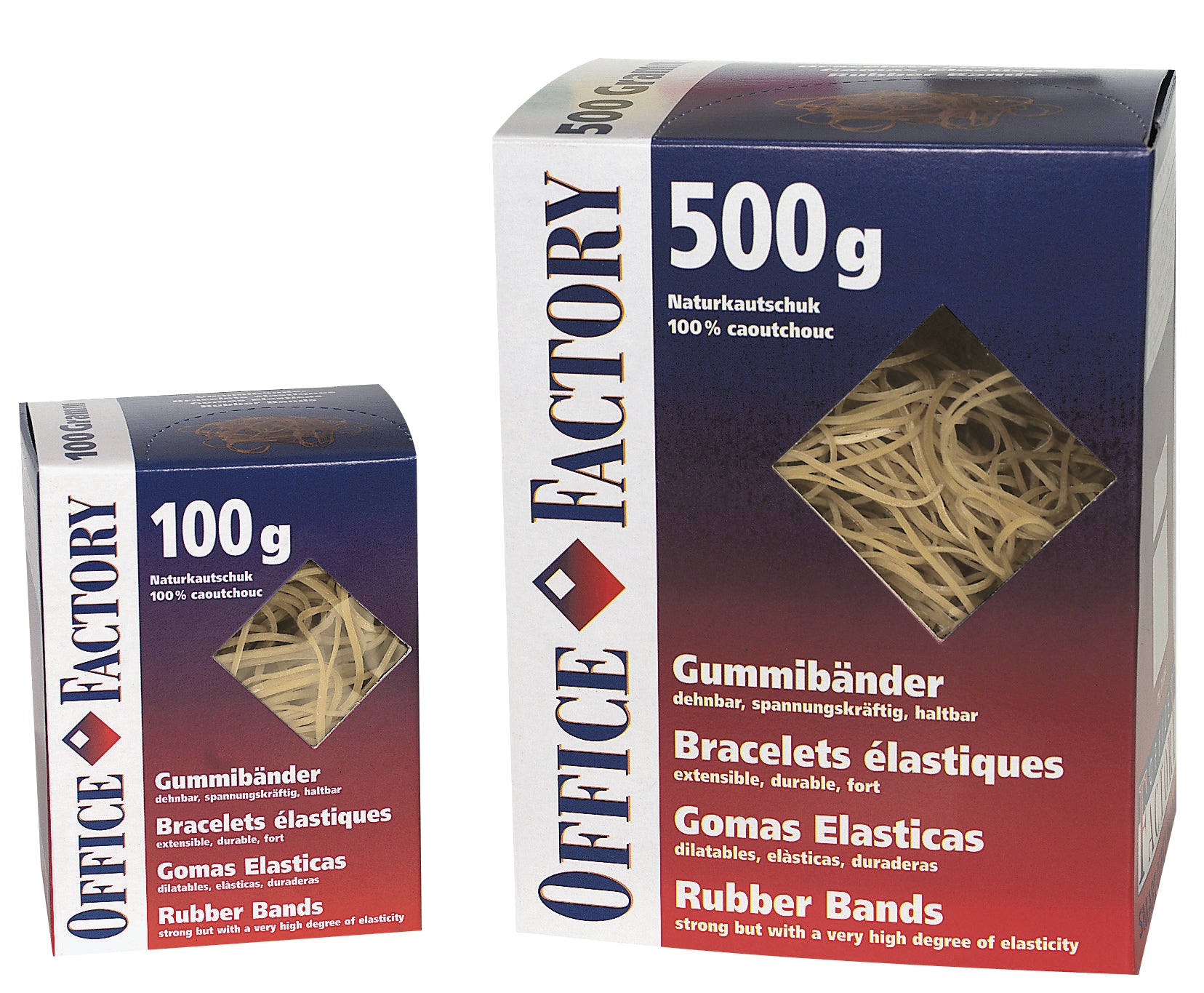 Smart office Gummibänder – 1,3 × 80 mm, braun, Naturkautschuk, 563 g