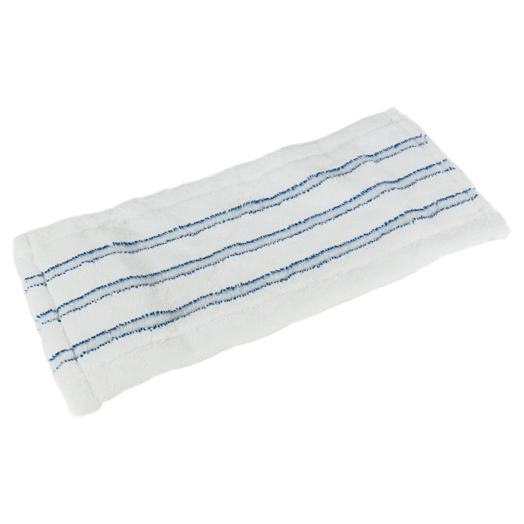 Weitaclean Flachwischer Stripes – 40 cm, 80% Mikrofaser/20% Borste, weiss/blau
