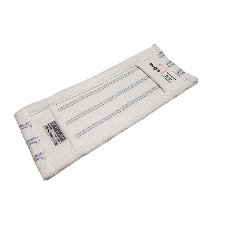 Weitaclean Flachwischer Stripes – 40 cm, 80% Mikrofaser/20% Borste, weiss/blau