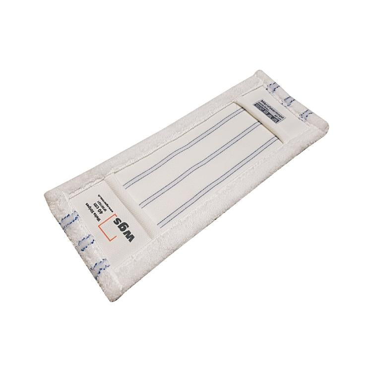 Weitaclean Flachwischer Stripes – 40 cm, 80% Mikrofaser/20% Borste, weiss/blau