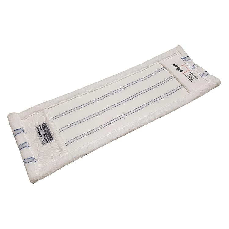 Weitaclean Wischbezug Stripes – 50 cm – 80% Mikrofaser, 20% Borste – Weiss/Blau