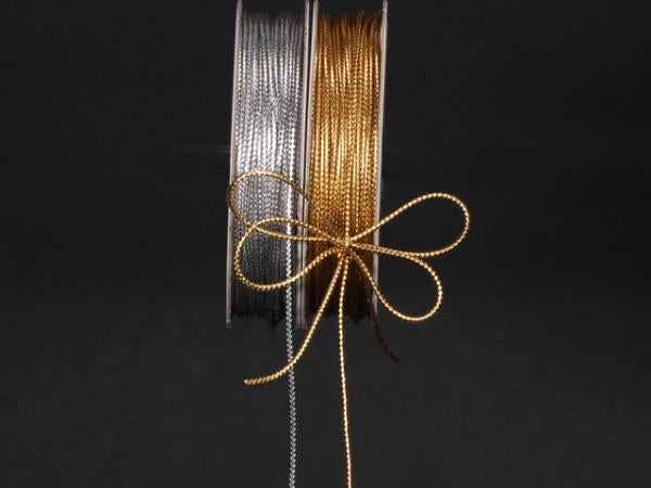 Spyk Geschenkband Lurexa Metallkordel Gold – 0,5 mm × 8 m