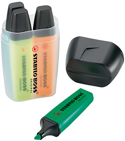STABILO BOSS Original Textmarker – 5er Set, Farben sortiert, Keilspitze 2–5 mm, nachfüllbar