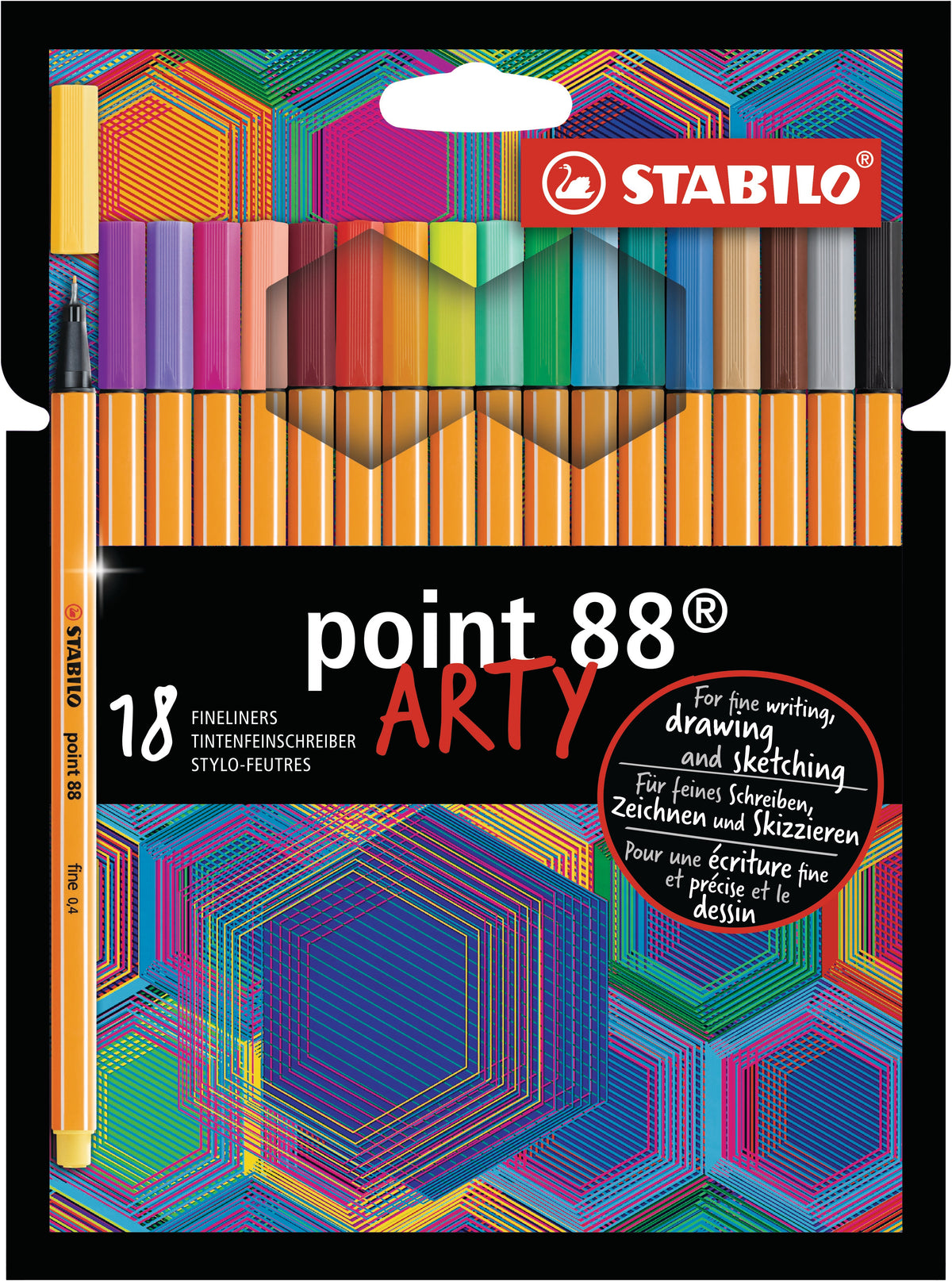 STABILO point 88 Arty Fineliner – 18 Stk., 0,4 mm, sortiert