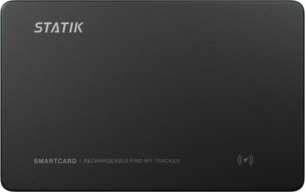 Statik SmartCard Wallet Tracker – Bluetooth-Tracker – Qi – für Apple Wo ist? und Google Find Hub – Schwarz