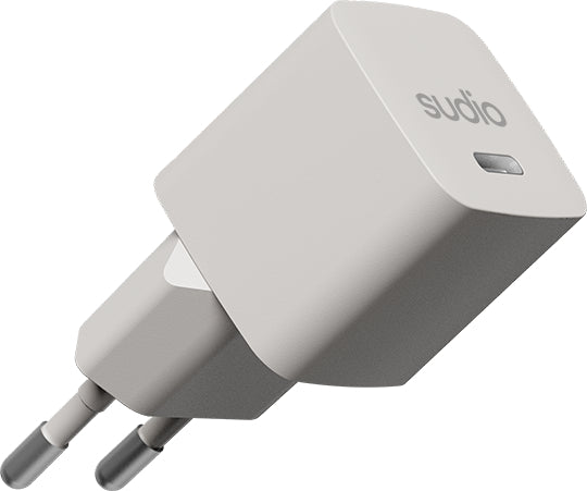 Sudio P1 USB-Ladegerät 25 W – USB-C×1 – GaN, EU-Stecker (Typ C) – für iPhone, Android-Smartphones, iPad – weiss