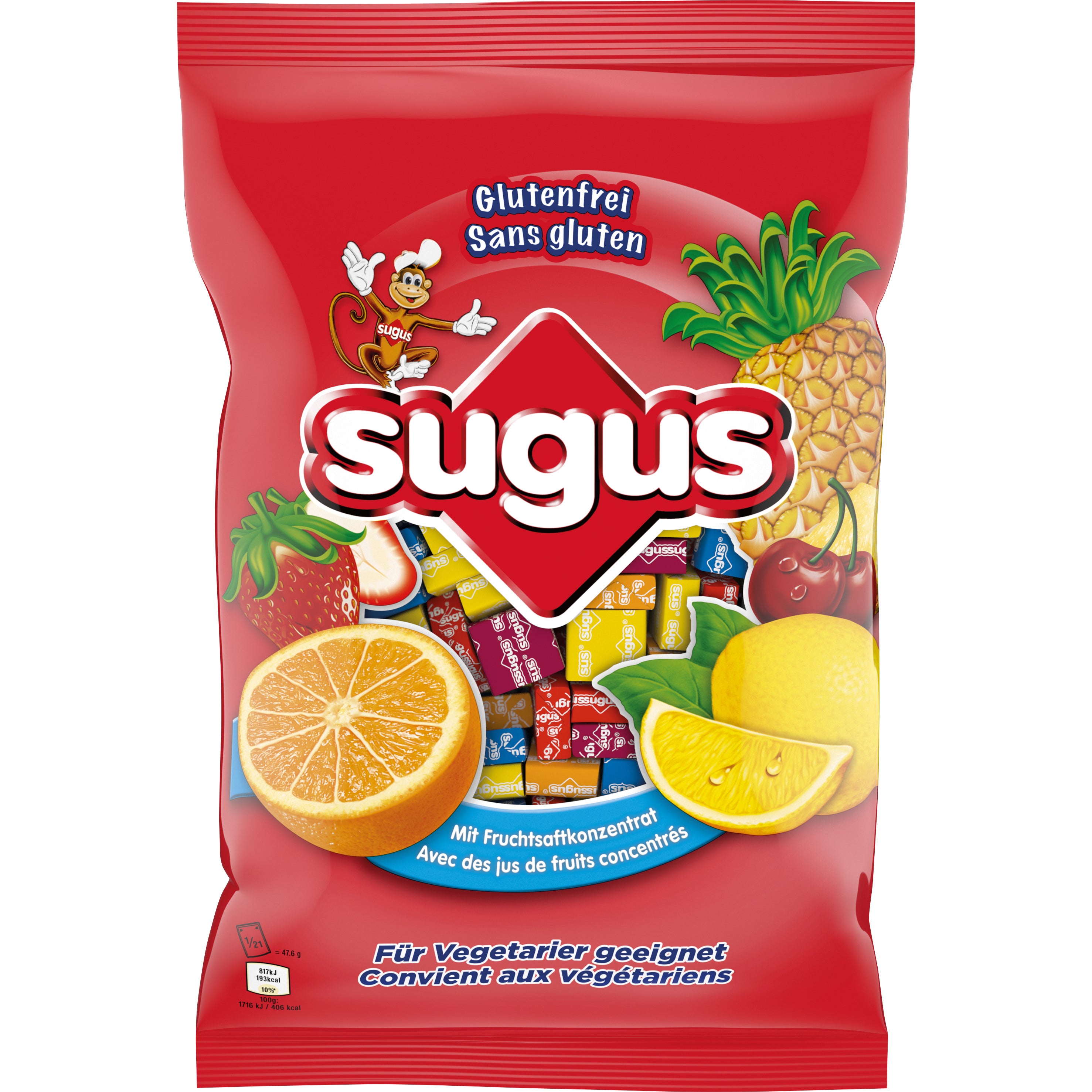 Sugus Classic Lutschbonbons Fruchtmix, glutenfrei – 423 g