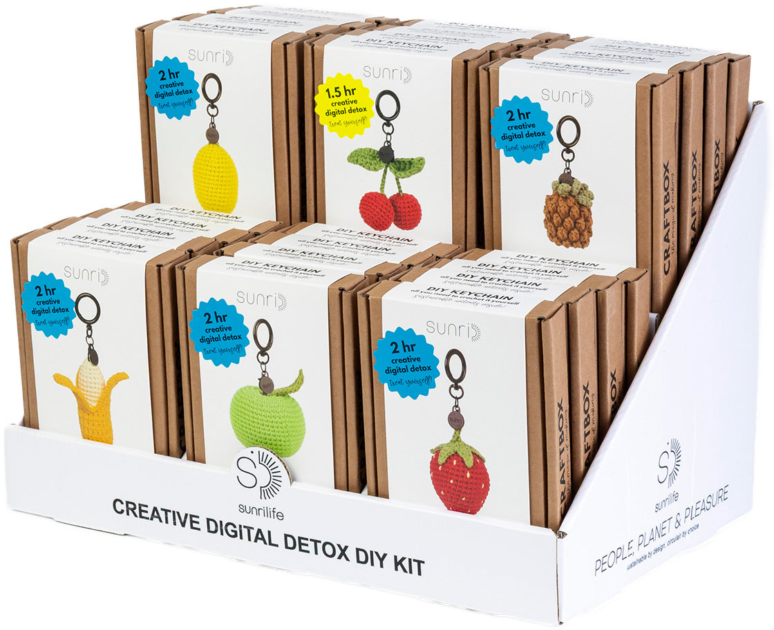 Sunri DIY582DSP Früchte Häkelset Schlüsselanhänger – 24 Stk.