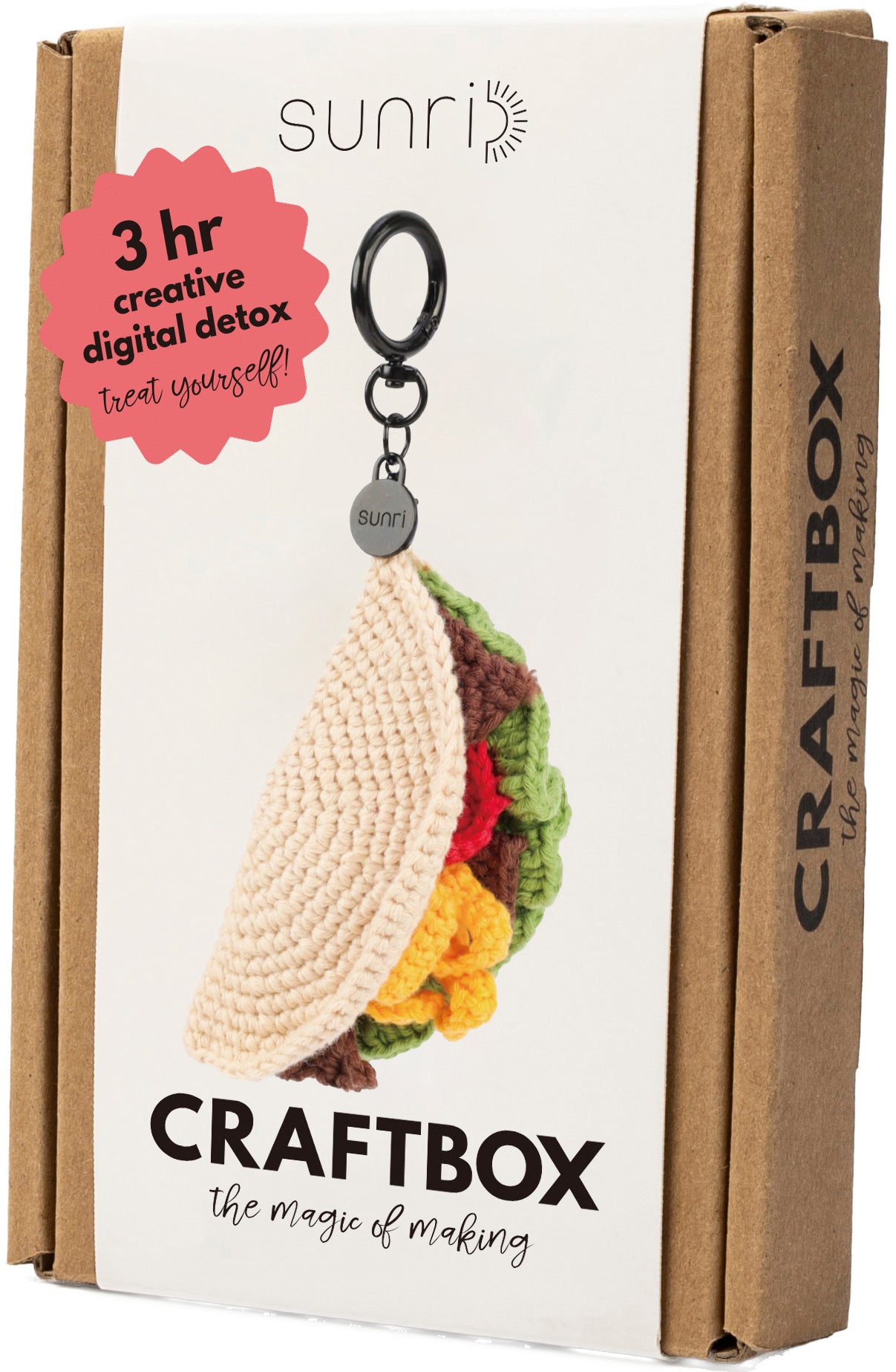 Sunri Häkelset Schlüsselanhänger Taco – 6 × 11 cm