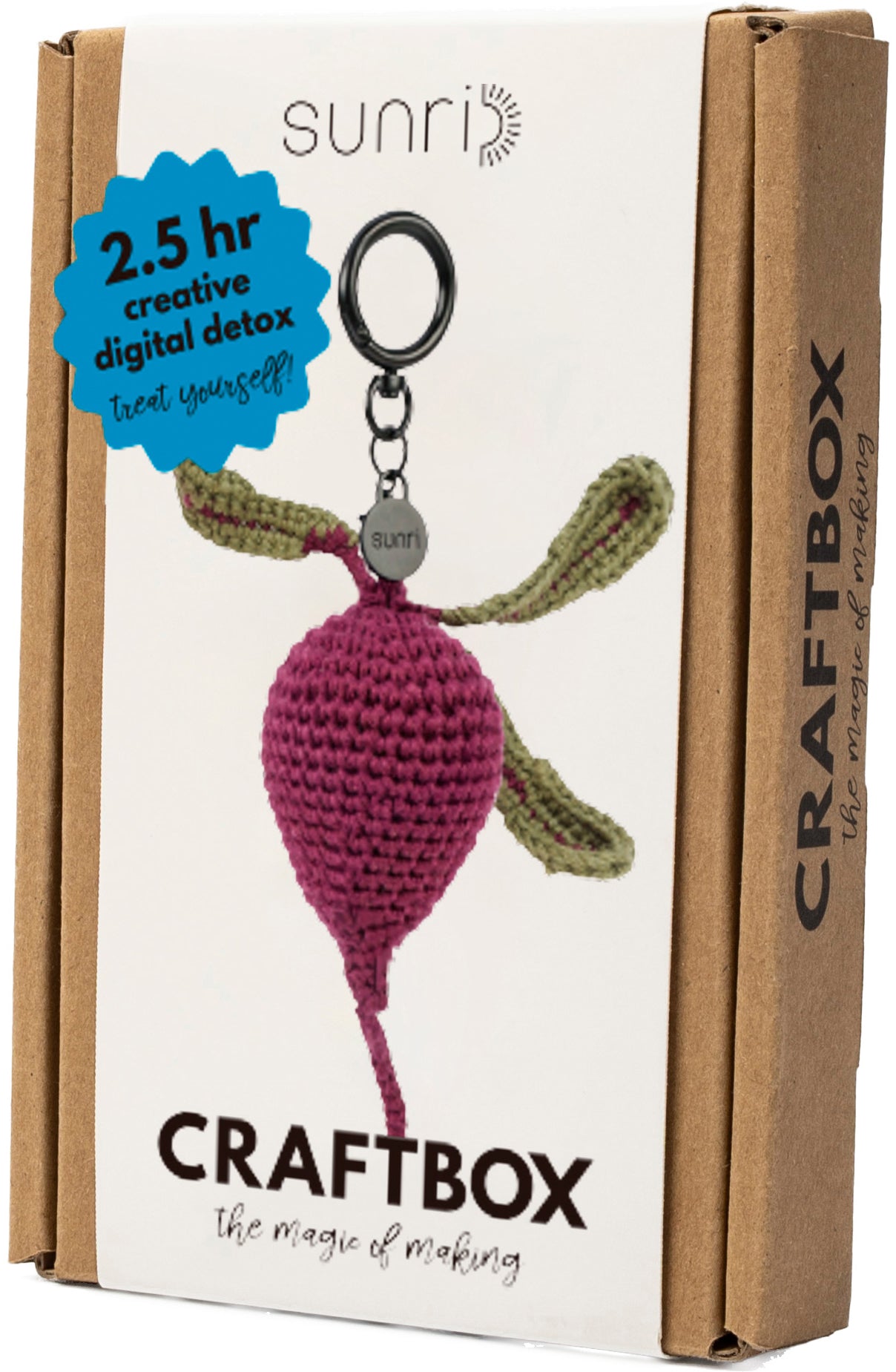 Sunri Häkelset Schlüsselanhänger Rote Bete – 6 × 4,5 cm – Garn 100 % Baumwolle – DIY612