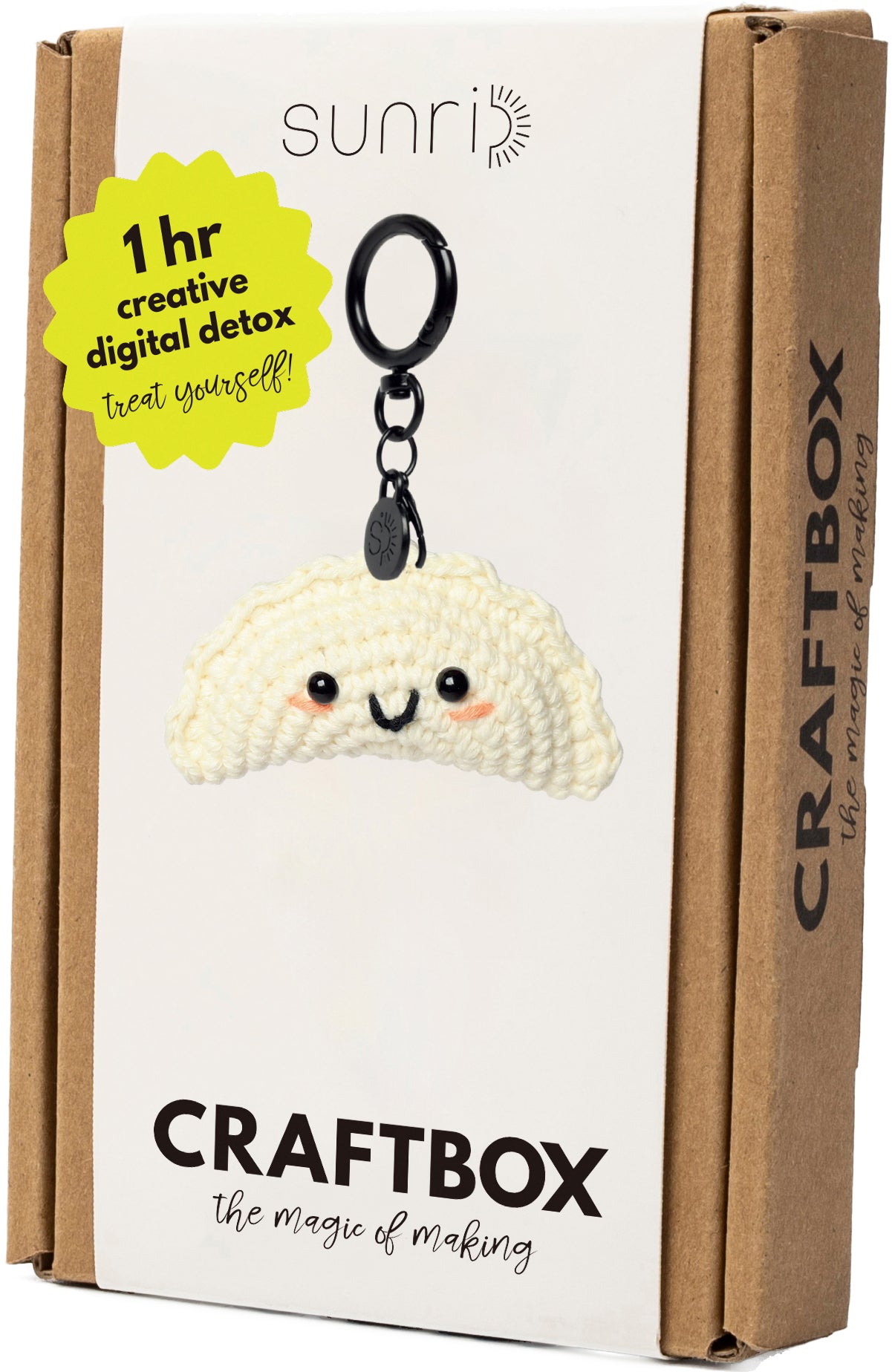 Sunri ASIAN DELIGHTS – Bastelset – Häkelset Schlüsselanhänger – Gyoza – ca. 5 × 9 cm