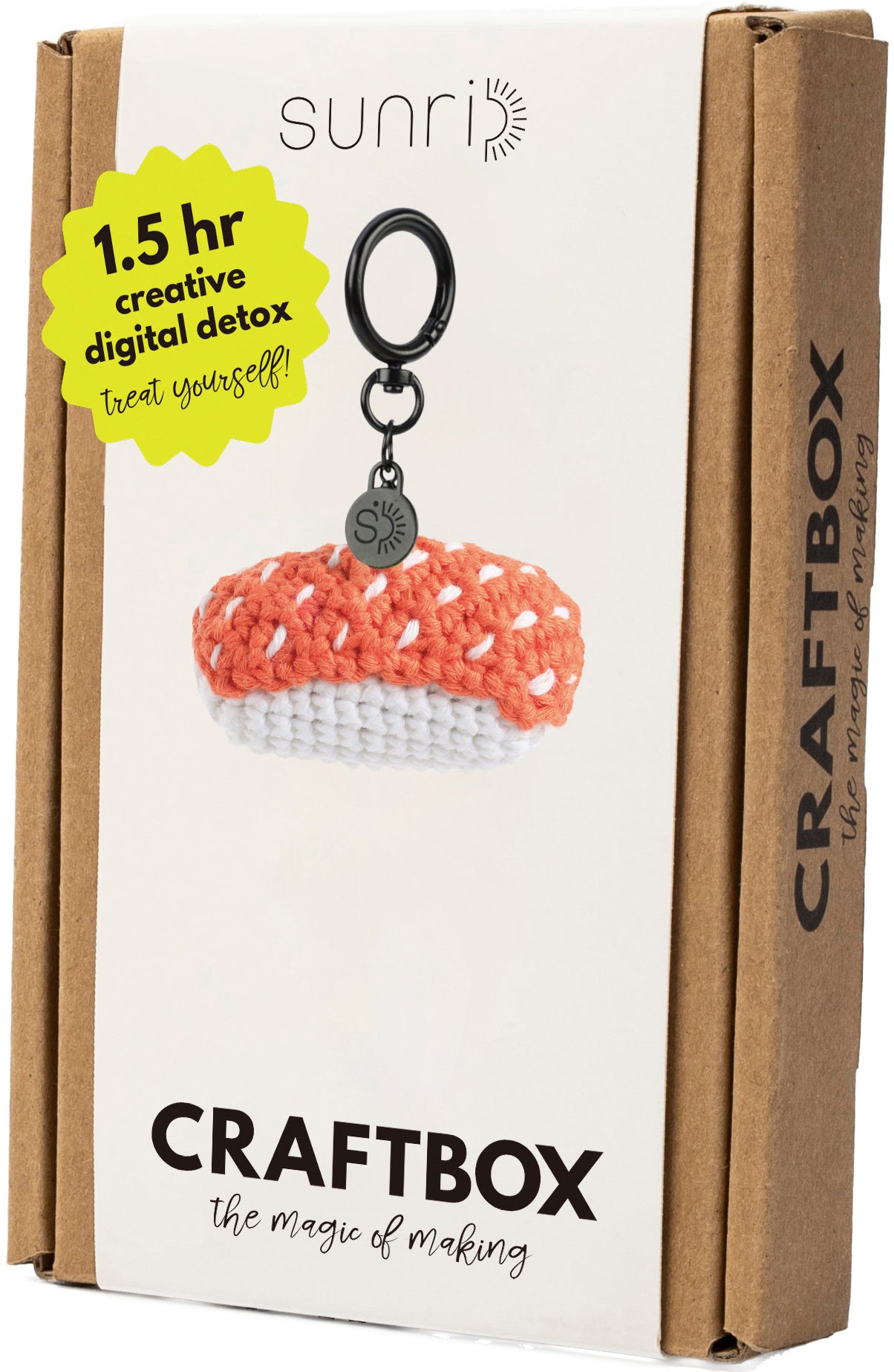 Sunri ASIAN DELIGHTS – Bastelset – Häkelset Nigiri Sake – 3 × 7,5 cm – Baumwolle, RPET-Füllwatte