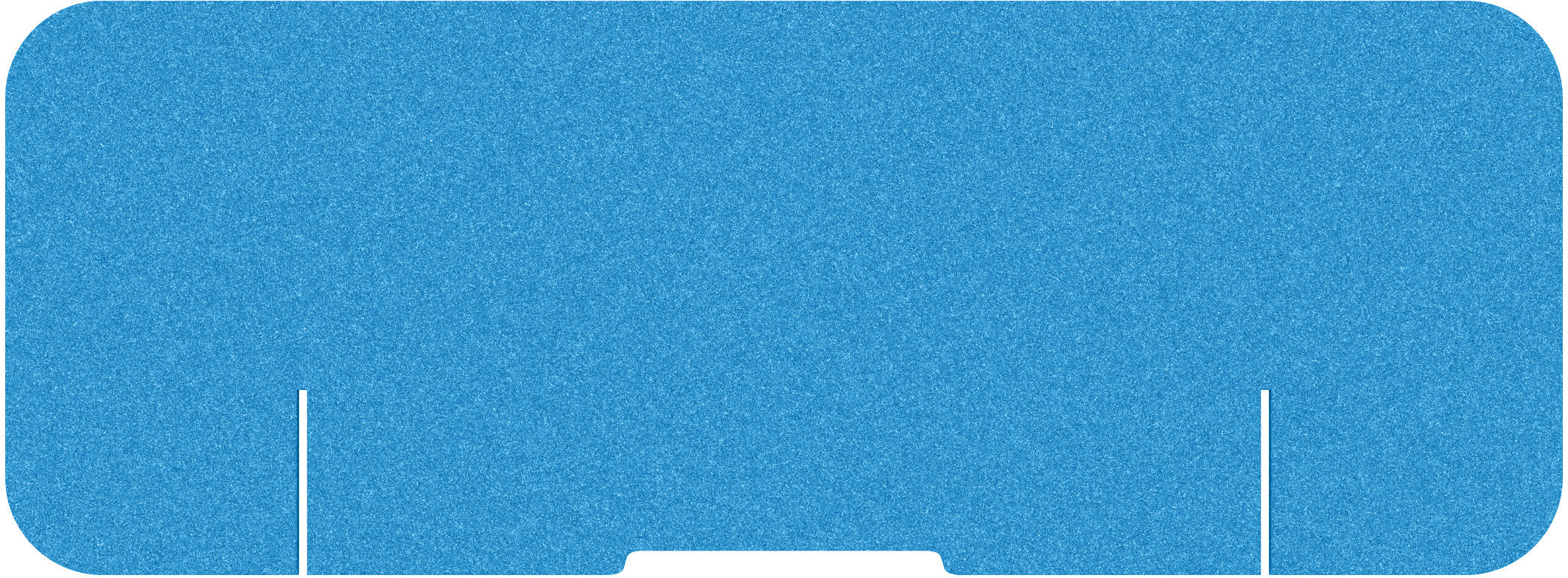Suono Tischtrennwand – 1'600 × 590 mm, suonoBOARD, blau, mit Klemmen, akustisch, für Tischplatten 15–70 mm