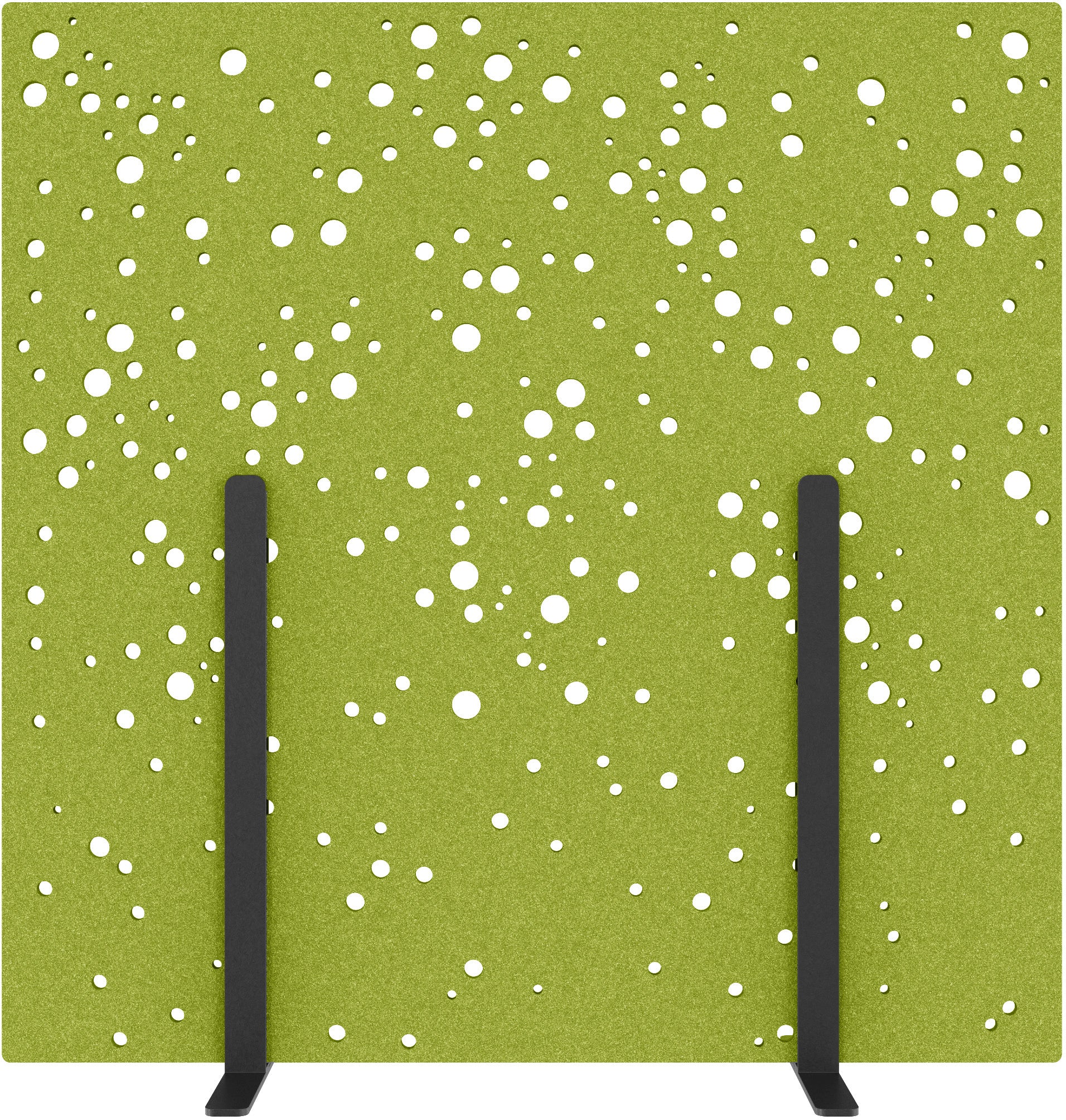 Suono Stellwand L24.1301 – 1'800 × 1'800 mm, suonoBOARD, grün, mit Standfüssen, akustisch