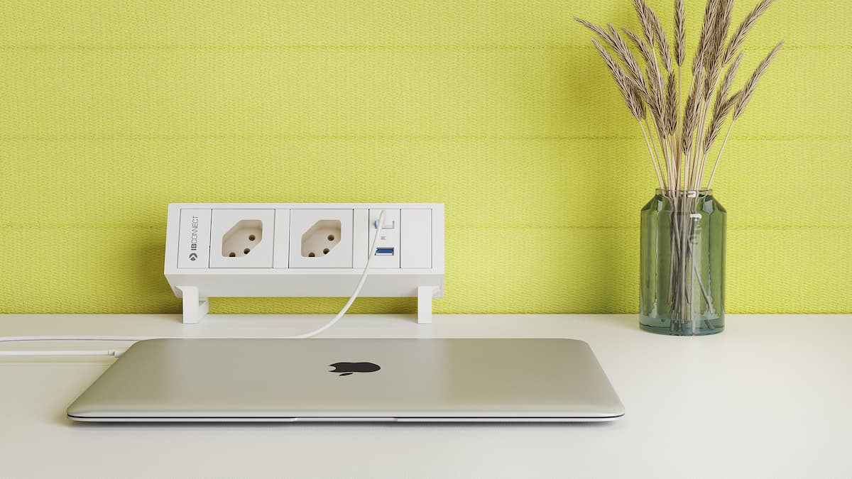 Max hauri connect SUPRA – Steckdoseneinheit – Typ 13 + USB-C 60W (PD3.0), Zuleitung 3,3 m, für Plattendicke 5–30 mm