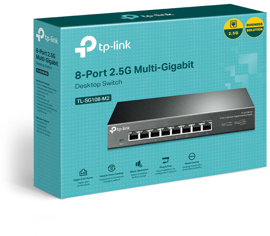 TP-Link TL-SG108-M2 – Unmanaged Switch – 8× 2,5G, 40 Gbit/s, Desktop