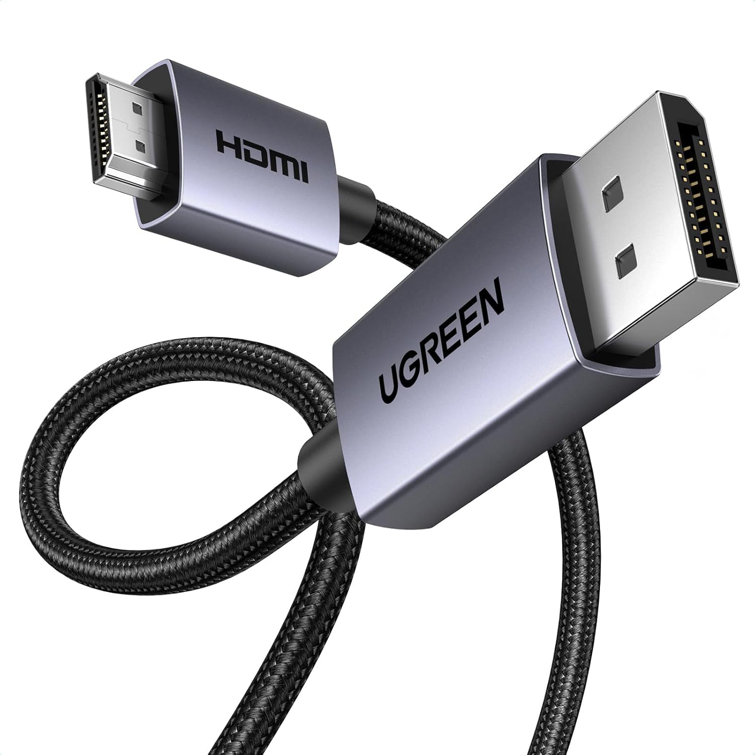 Ugreen DisplayPort-auf-HDMI-Kabel 4K 60 Hz – 2 m – für Geräte mit DisplayPort (PC, Laptop, Grafikkarte)