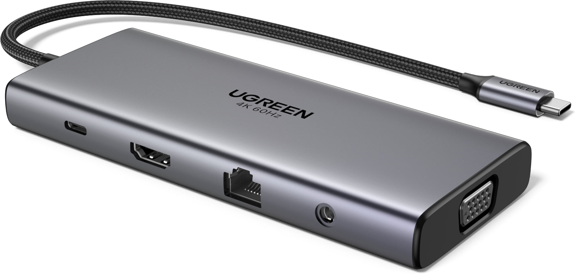 Ugreen 45520 Multiport-Adapter – USB-C, HDMI, VGA, 1× USB-A, 2× USB-C, 100 W PD, SD/microSD, 3,5 mm Audio