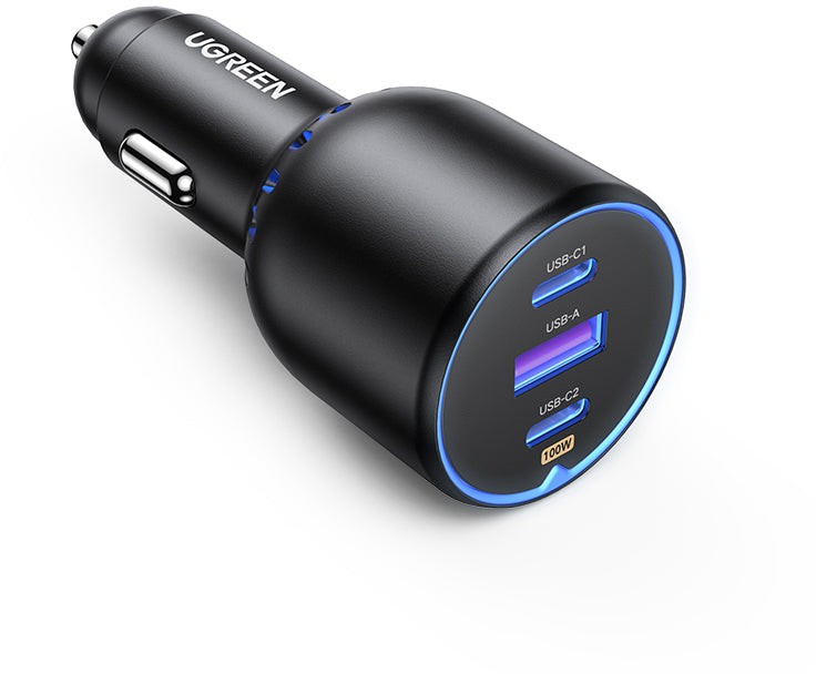 Ugreen 90413 Auto-Ladegerät 130 W – USB-C×2, USB-A×1 – QC 4 – für iPhone, Galaxy, usw.